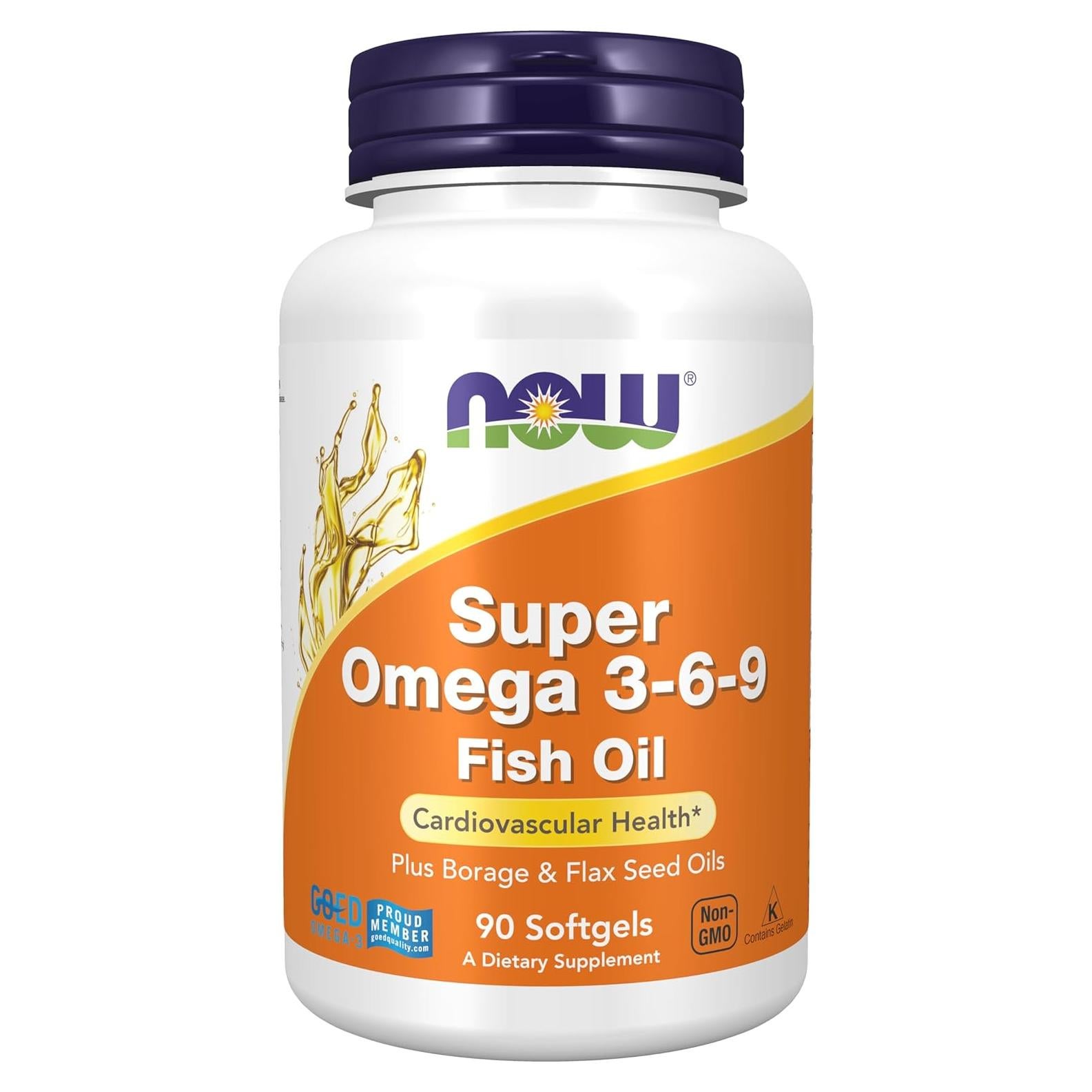 Suplemento Omega 3-6-9 NOW 1200 mg 90 cápsulas blandas