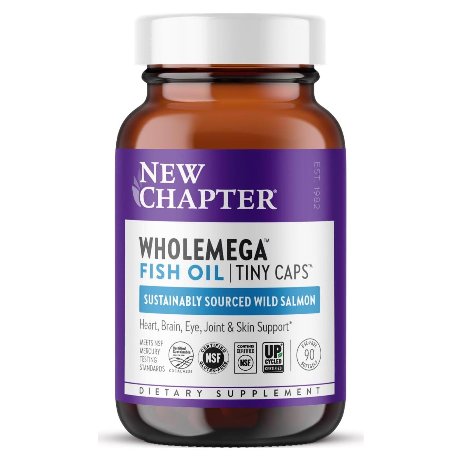 Suplemento Aceite de Pescado Wholemega New Chapter 90 Cápsulas
