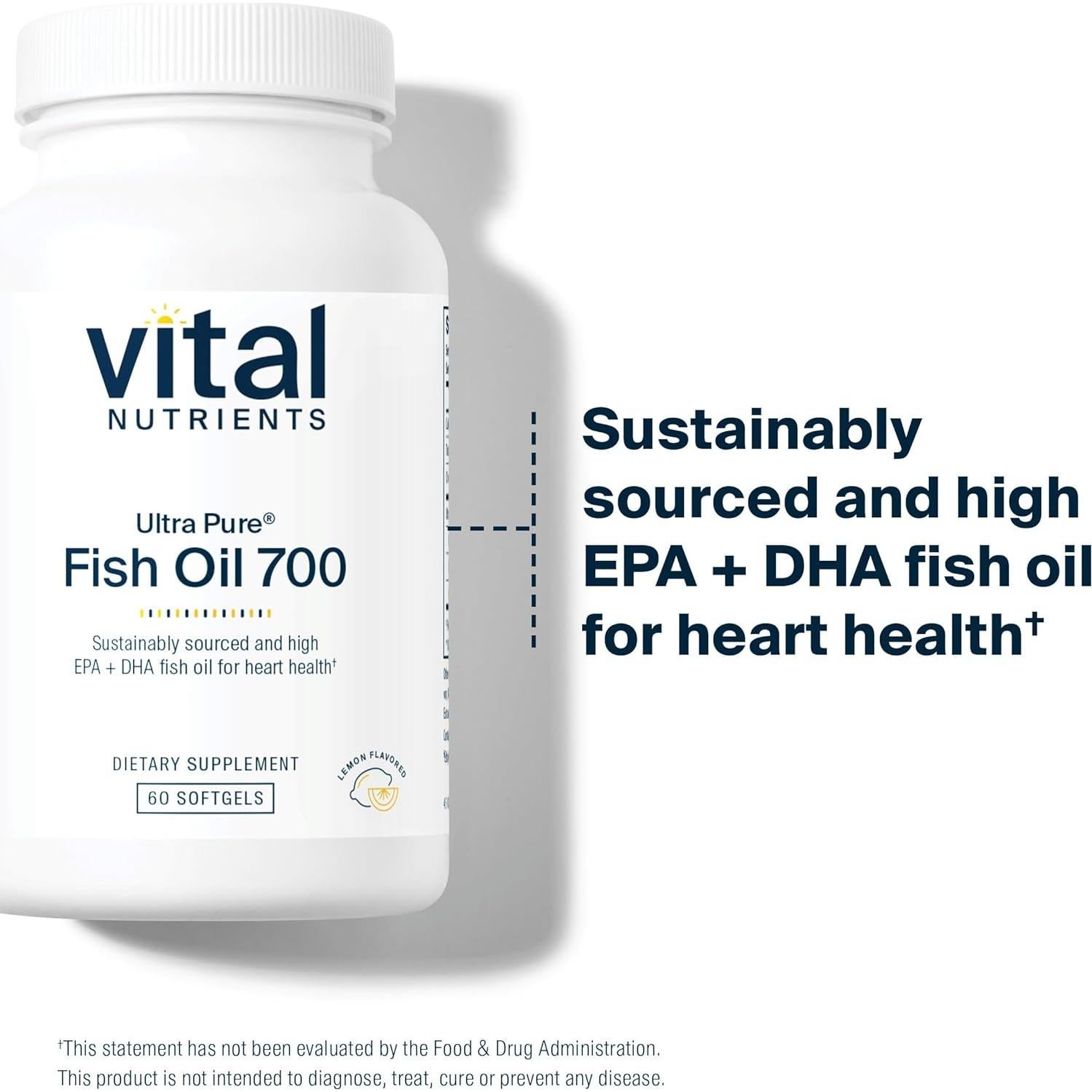 Aceite de Pescado Omega-3 Vital Nutrients 700mg 60 Cápsulas