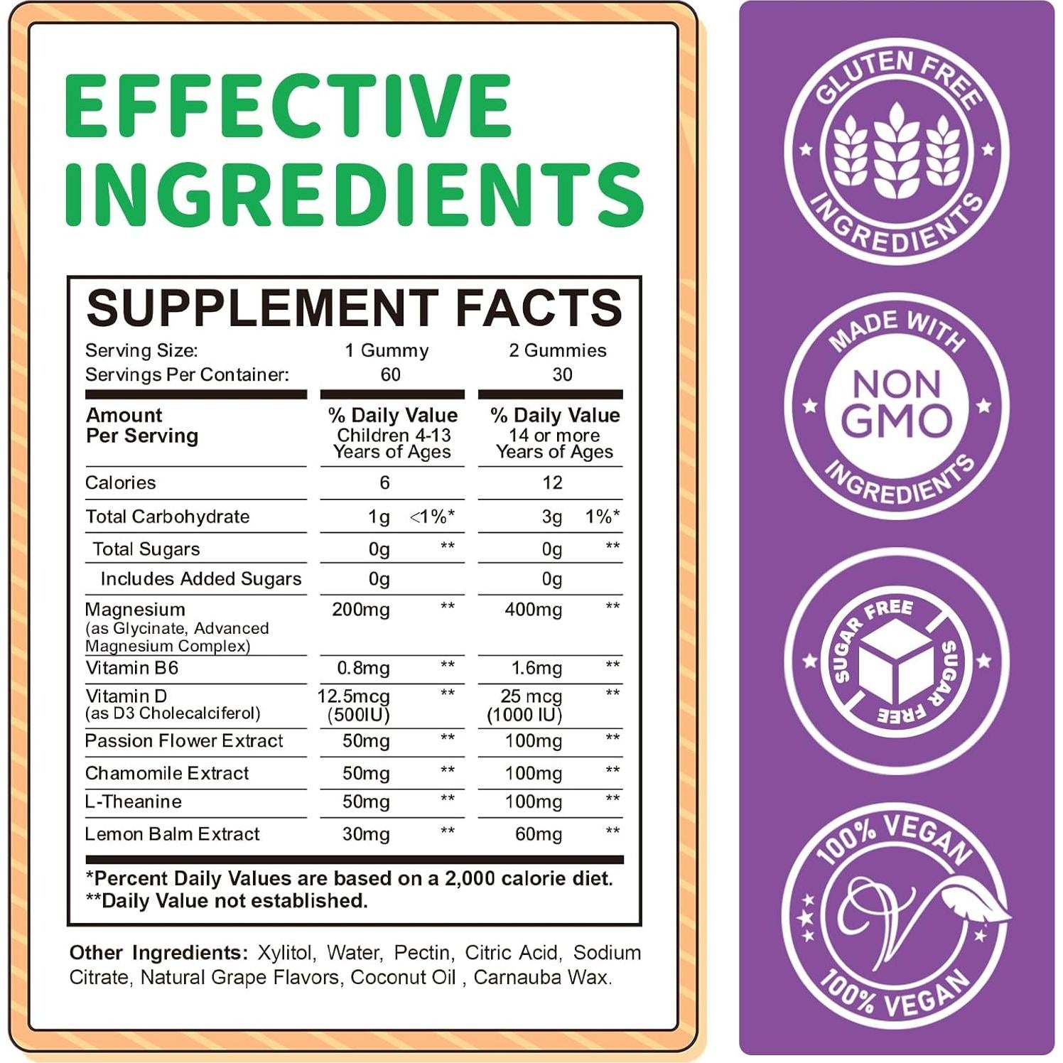 Gomitas de Magnesio Glicinato ReviNutra 60ct Uva Sin Azúcar