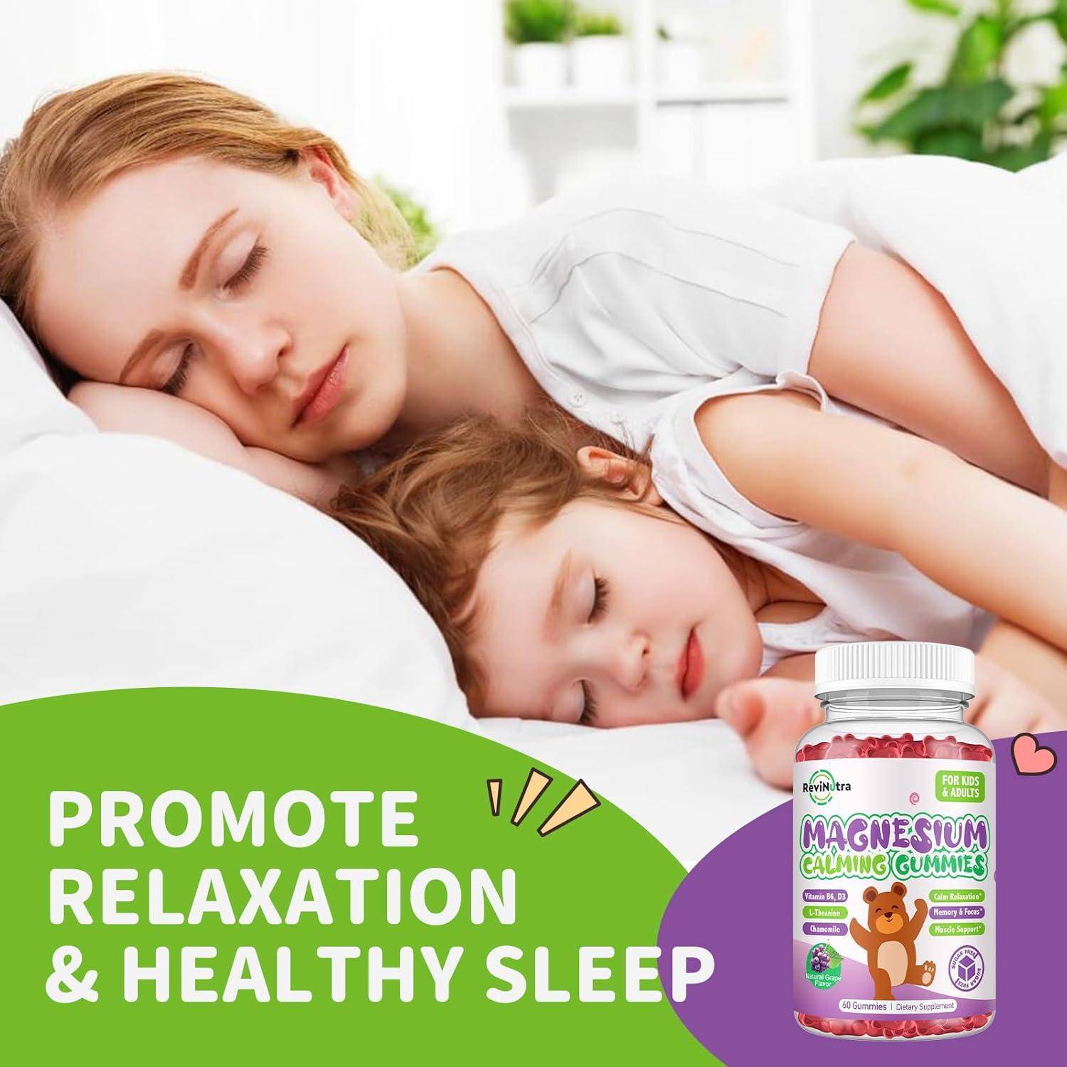 Gomitas de Magnesio Glicinato ReviNutra 60ct Uva Sin Azúcar