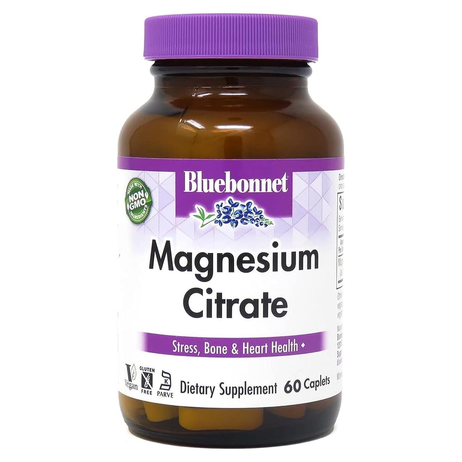 Citrato de Magnesio Bluebonnet 400mg - 60 Tabletas Veganas