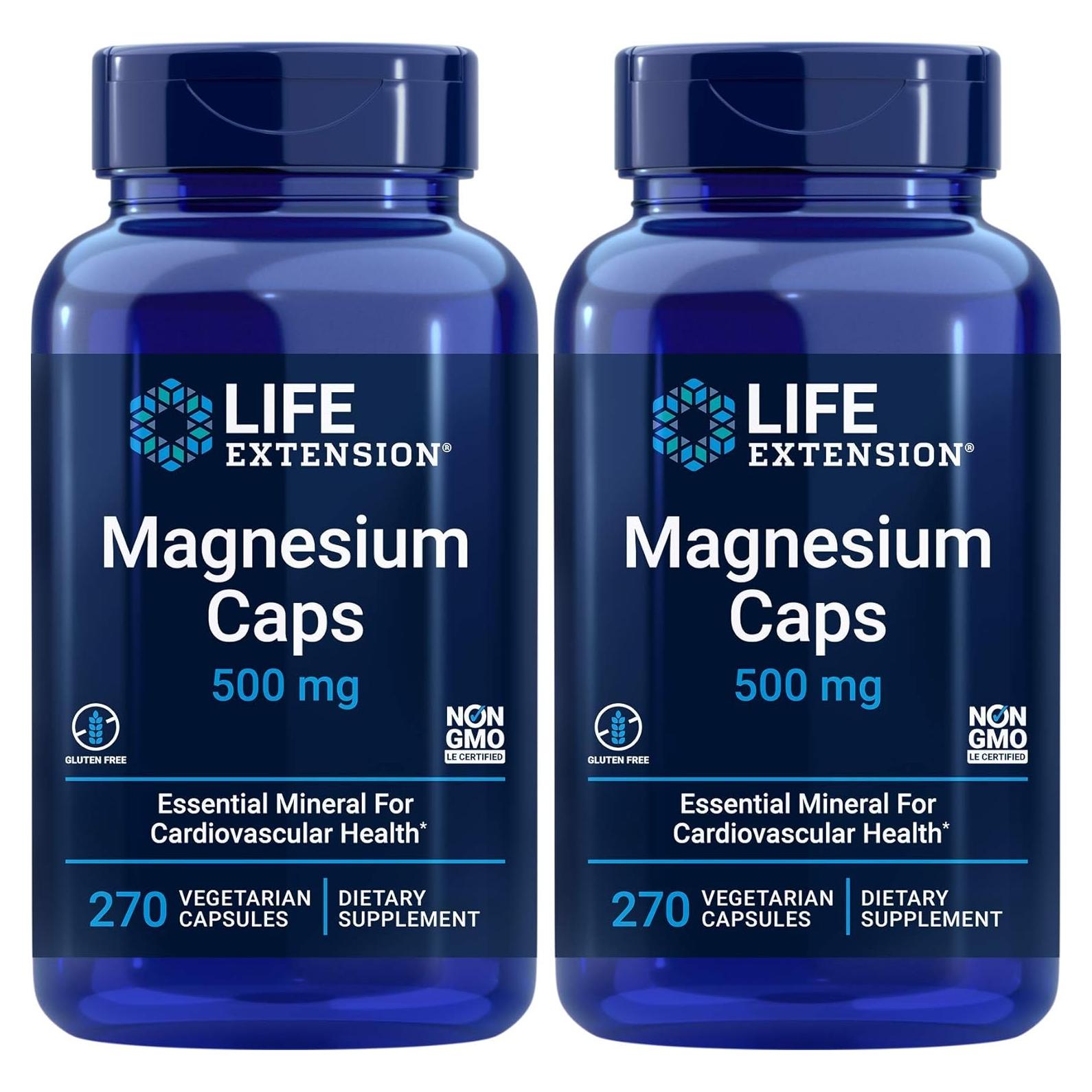 Cápsulas de Magnesio Life Extension 500mg - 540 Cápsulas Veganas