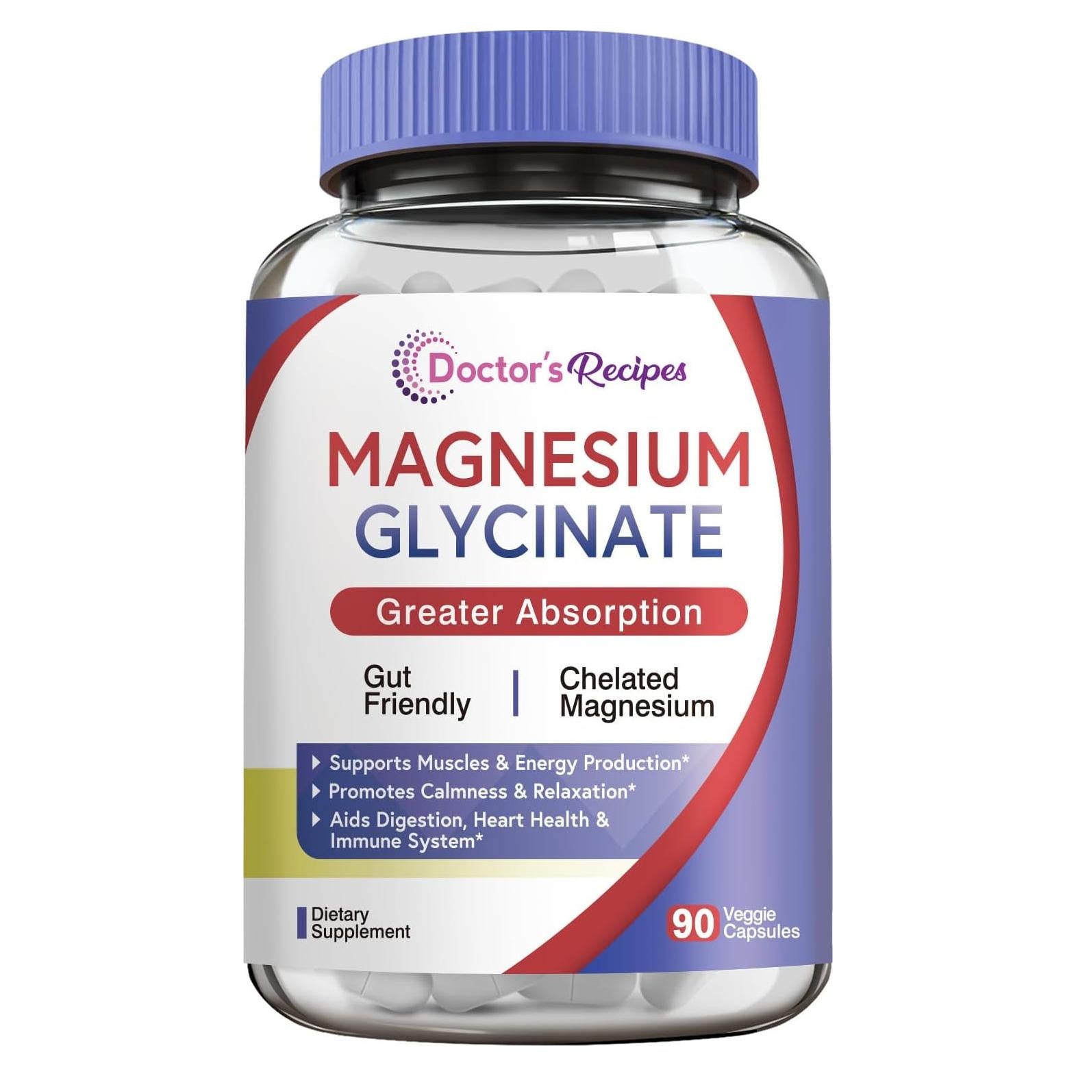 Suplemento Glicinato de Magnesio Recetas del Doctor 90 Cápsulas