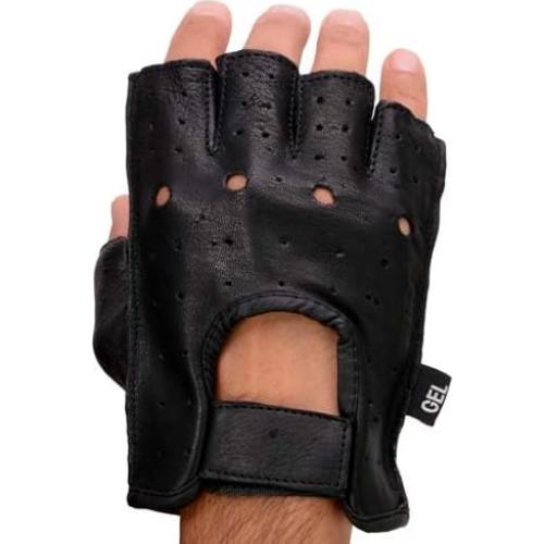 Guantes sin Dedos de Ciervo Negro Milwaukee Leather SH851 con Palma de Gel