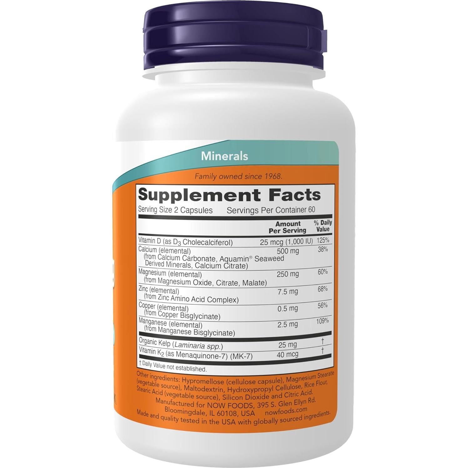 NOW Suplementos Cal-Mag con Zinc y Vitamina D 120 Cápsulas