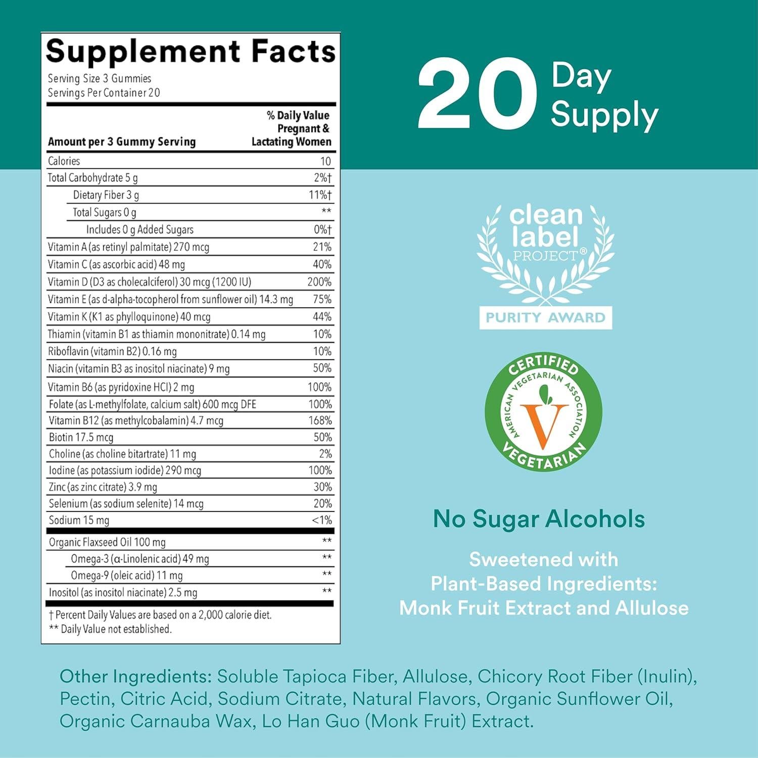 SmartyPants Gominolas Prenatales Sin Azúcar 60 Unidades