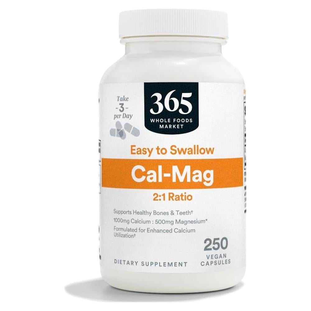 Cápsulas Veganas Cal-Mag 365 Whole Foods 250 Unidades