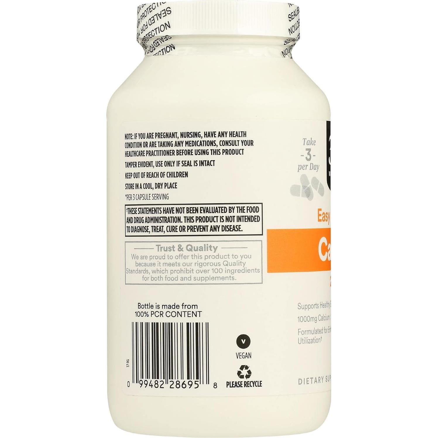Cápsulas Veganas Cal-Mag 365 Whole Foods 250 Unidades