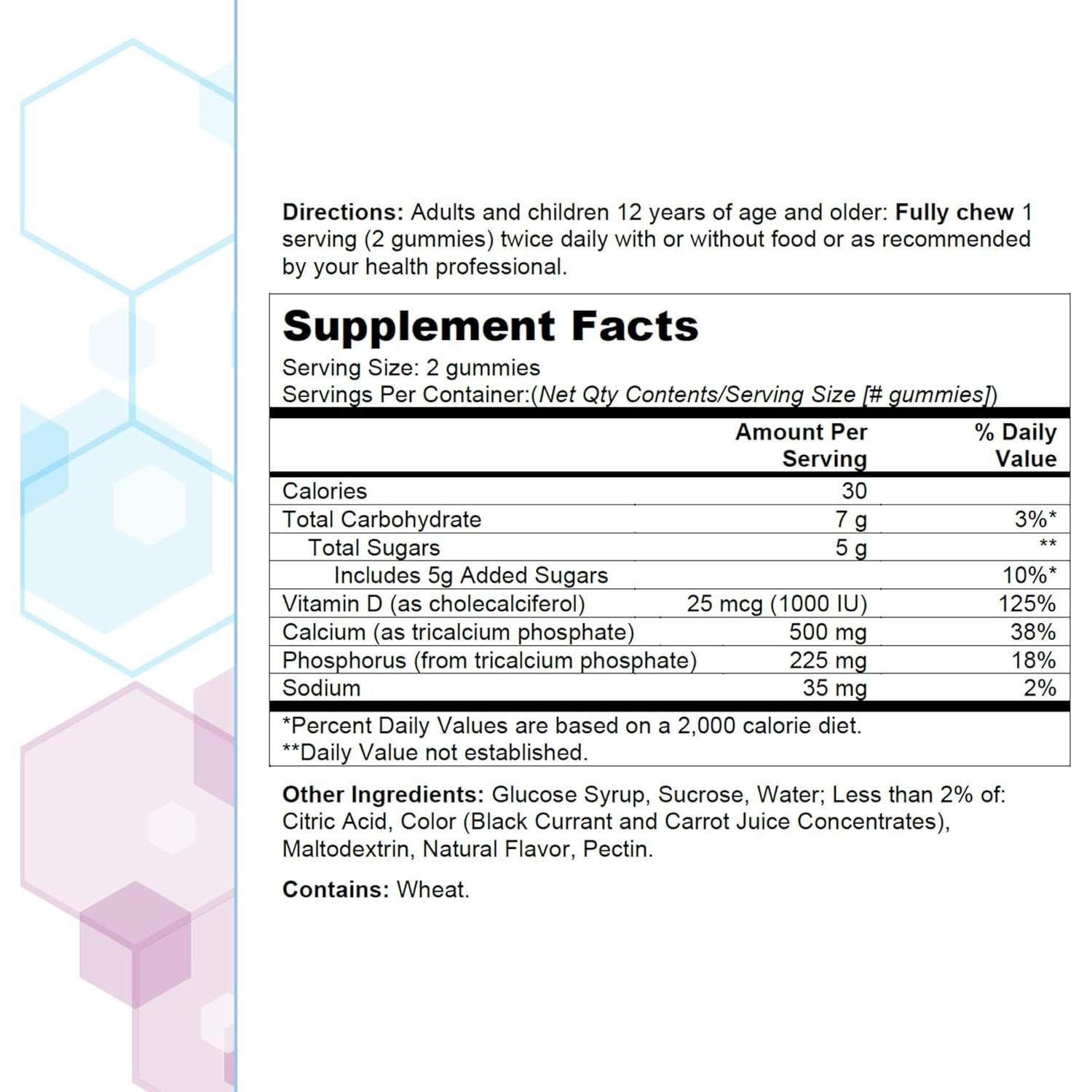 Gomitas de Calcio Citracal con Vitamina D3, 60 Unidades, Sabor Frambuesa