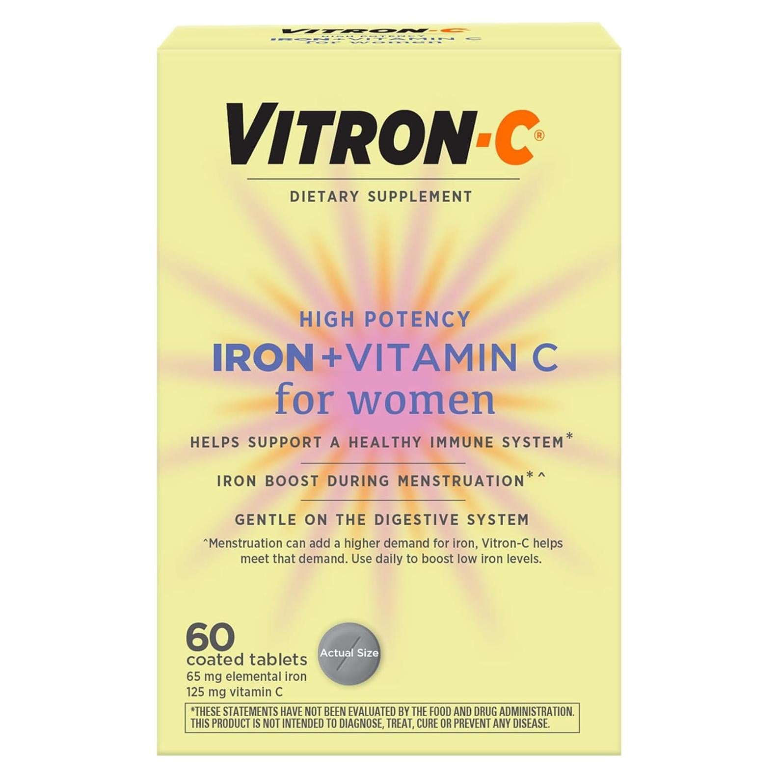 Suplemento de Hierro Vitron-C para Mujeres 60 Pastillas