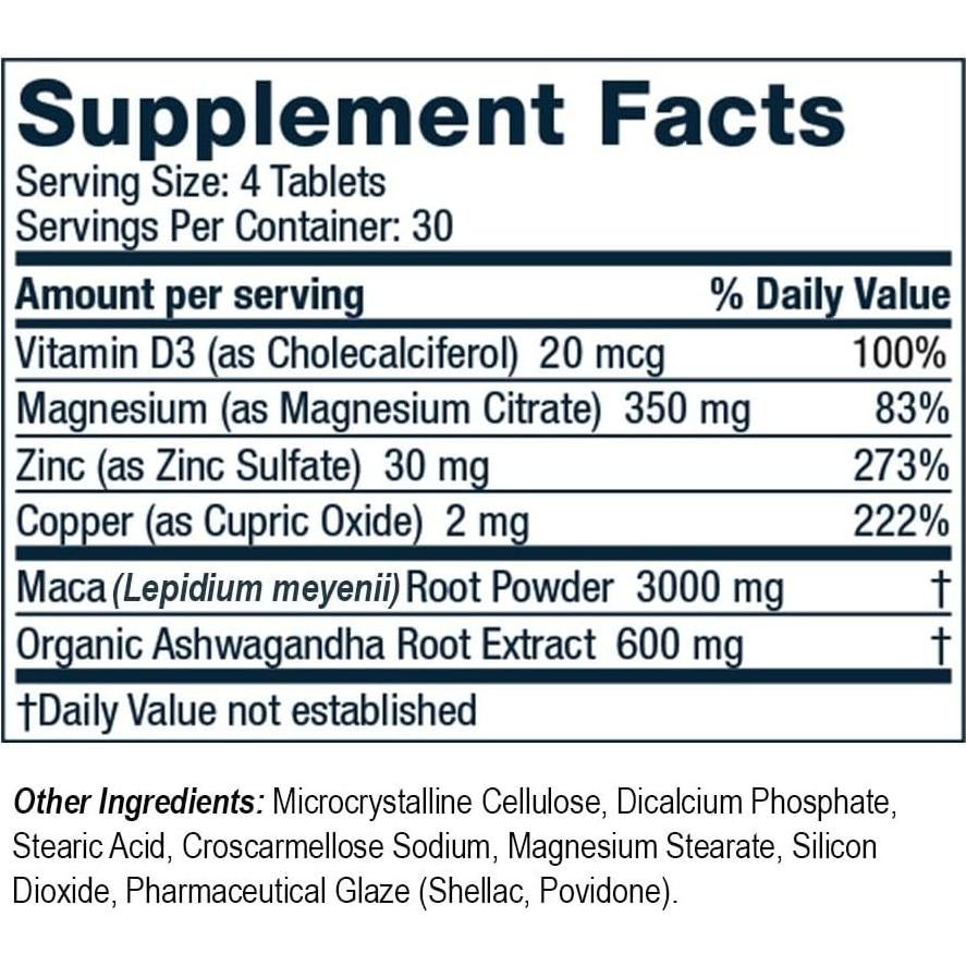 Suplemento Nutricional ROMAN T-Support 120 Tabletas con Ashwagandha