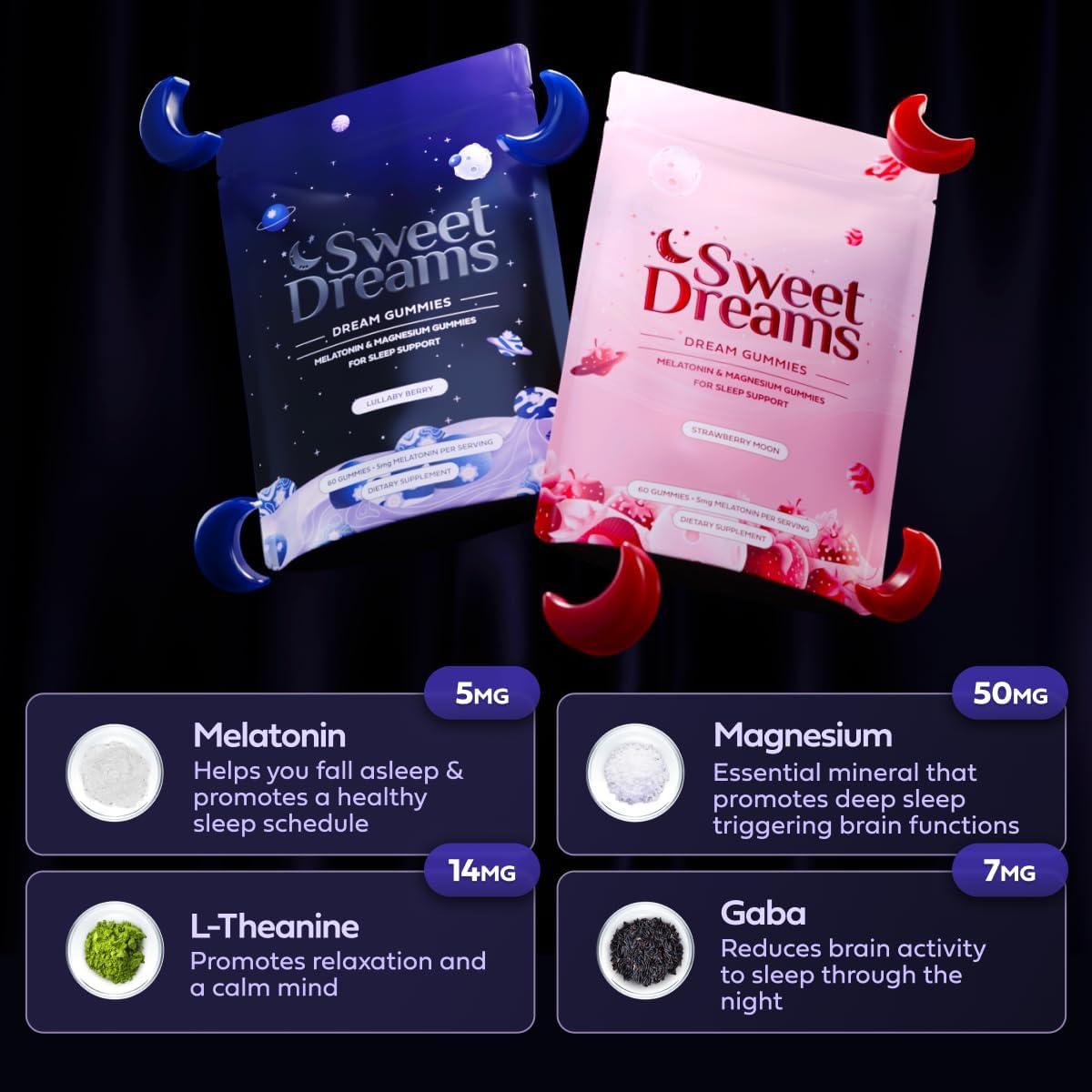 Gomitas de Sueños Dulces 5mg Melatonina Veganas 60 Unidades