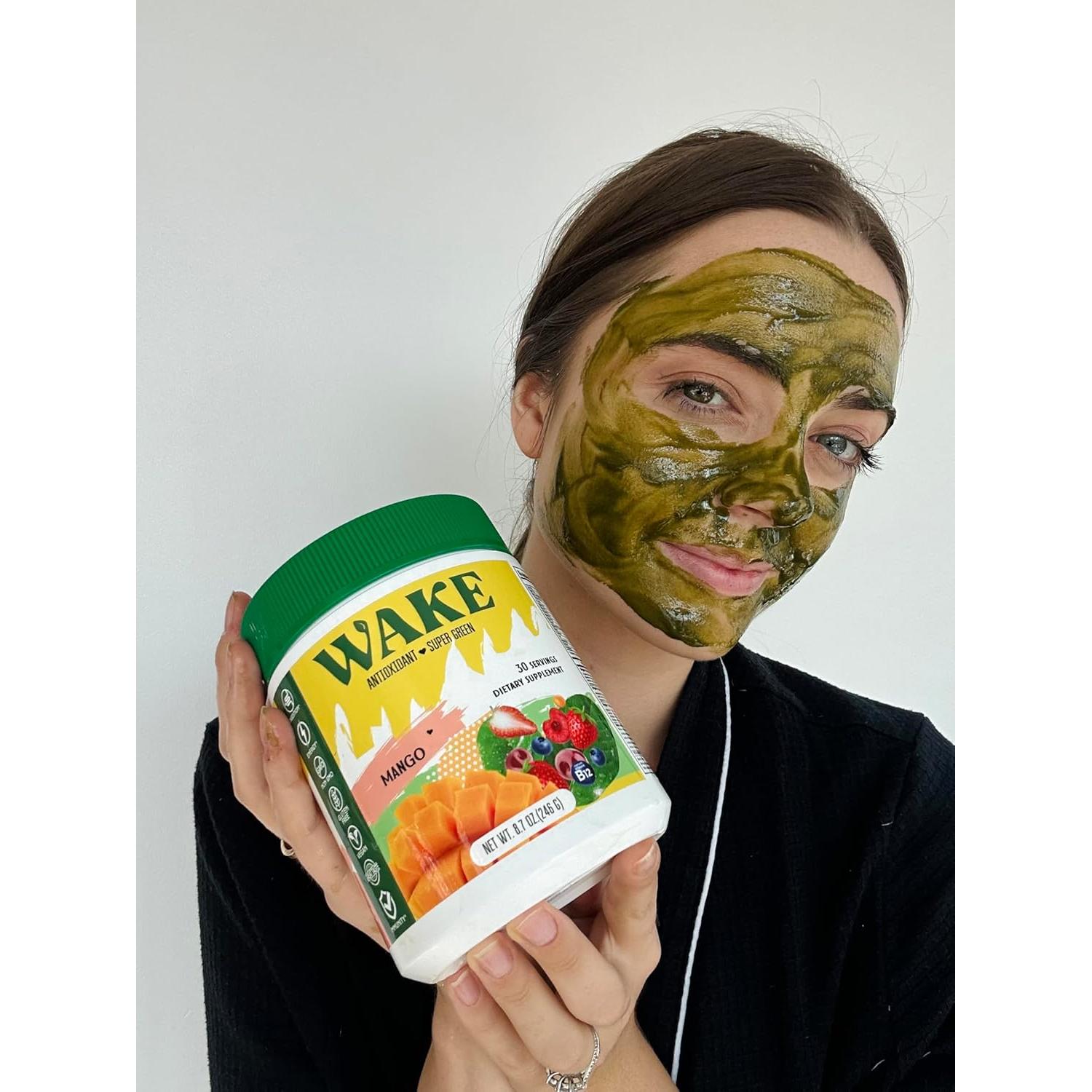 WAKE Super Greens Polvo 308g - Baya de Acai y Camu Camu