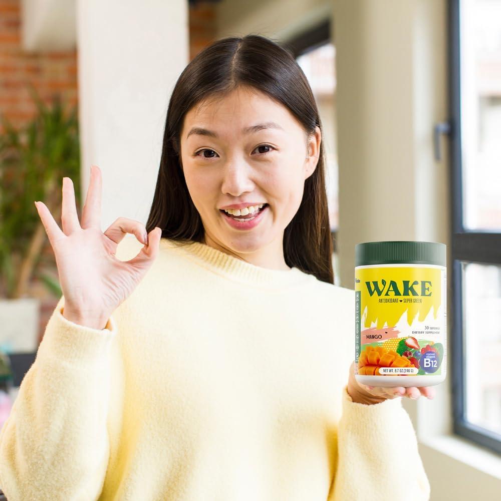 WAKE Super Greens Polvo 308g - Baya de Acai y Camu Camu