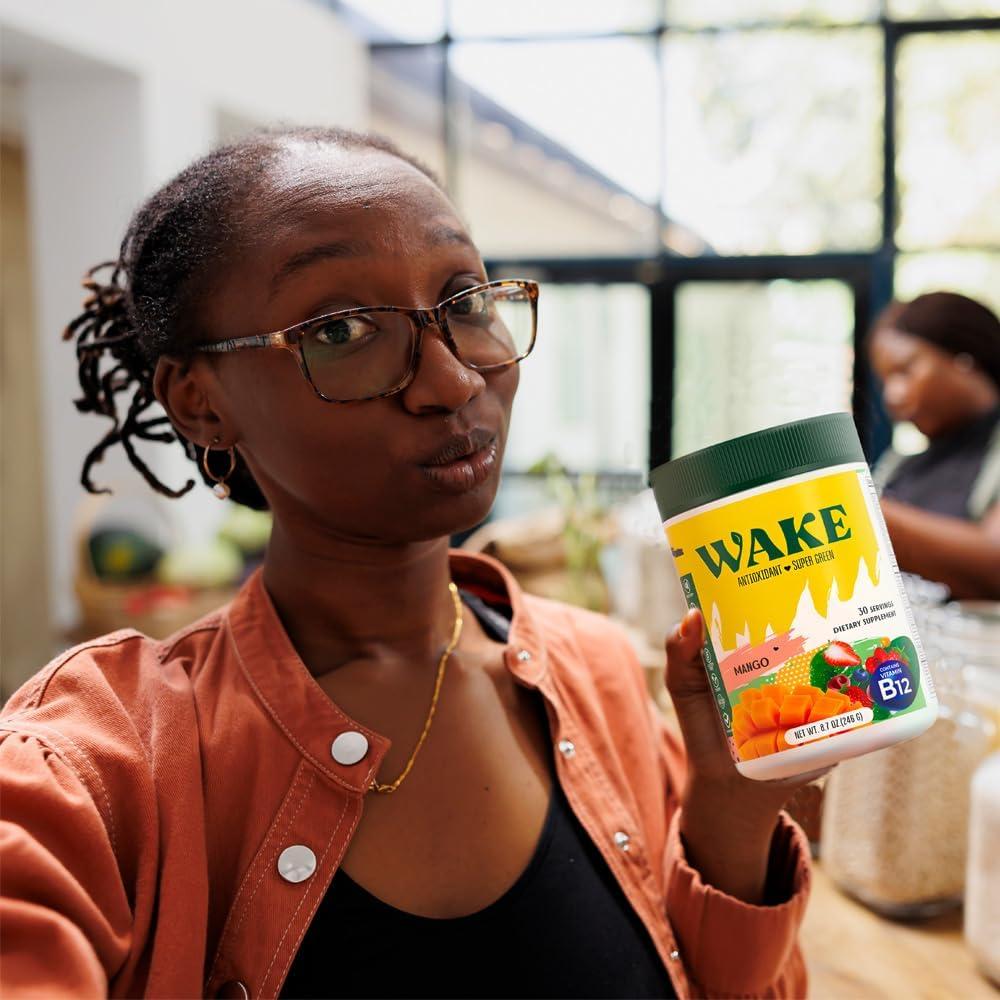 WAKE Super Greens Polvo 308g - Baya de Acai y Camu Camu