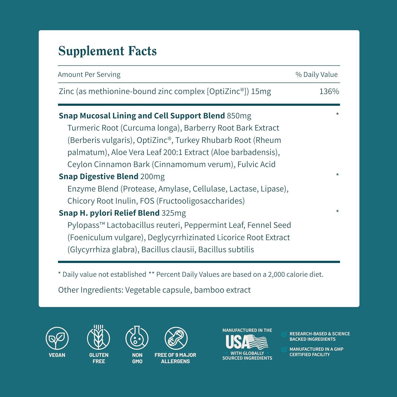 Suplementos Snap Salud Intestinal 50 Cápsulas 60g