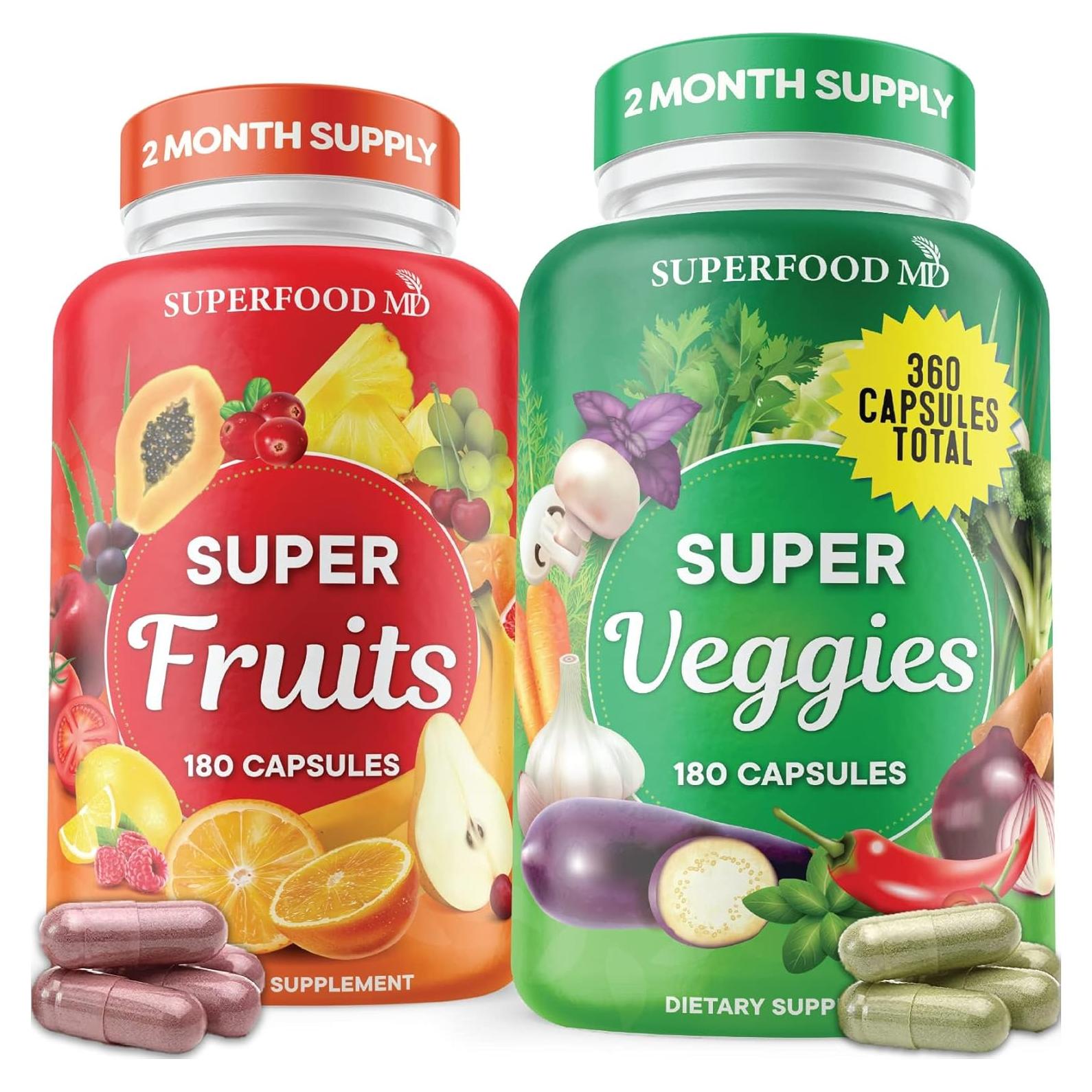 Suplemento de Frutas y Verduras Superfood MD - 360 Cápsulas