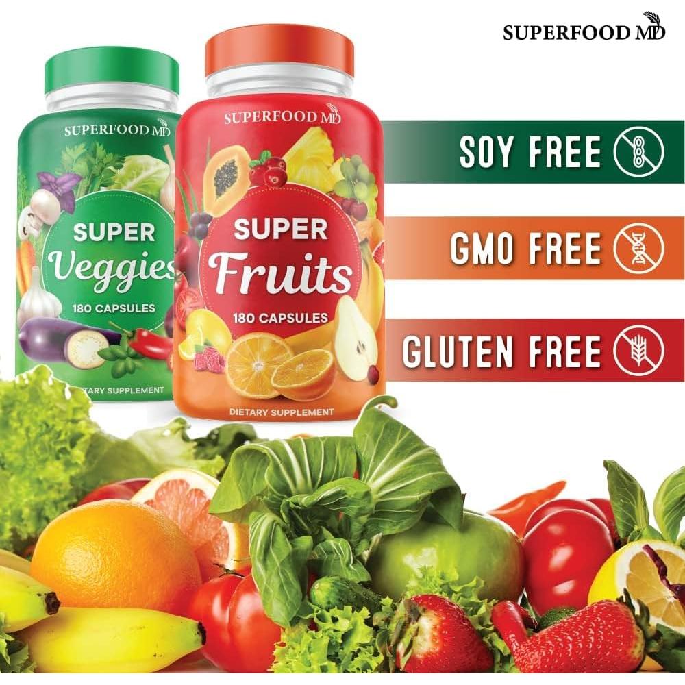 Suplemento de Frutas y Verduras Superfood MD - 360 Cápsulas