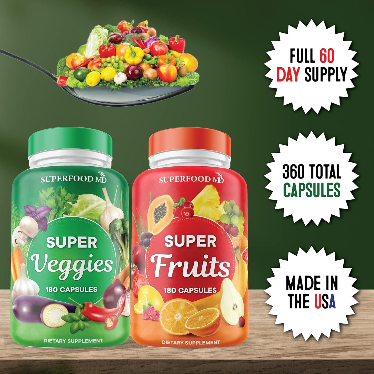 Suplemento de Frutas y Verduras Superfood MD - 360 Cápsulas