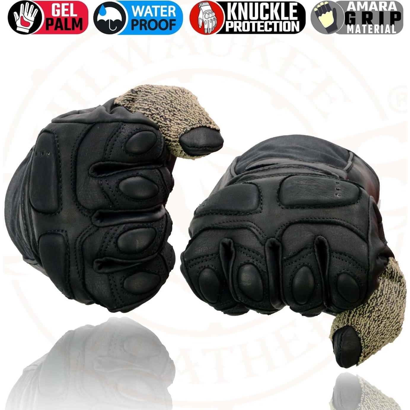 Guantes de Cuero Milwaukee Leather MG7505 para Motocicleta