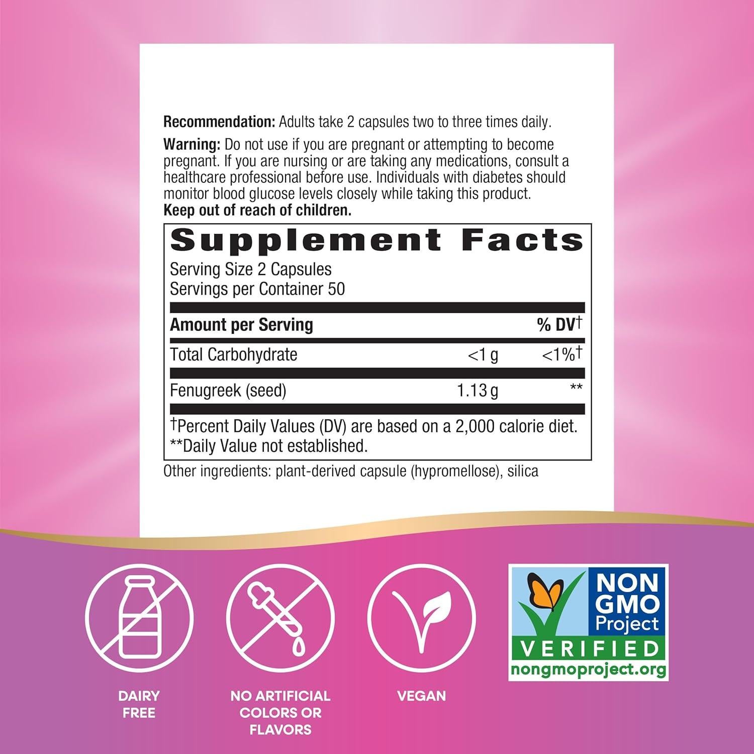 Semilla de Fenogreco Nature's Way 100 Cápsulas Veganas