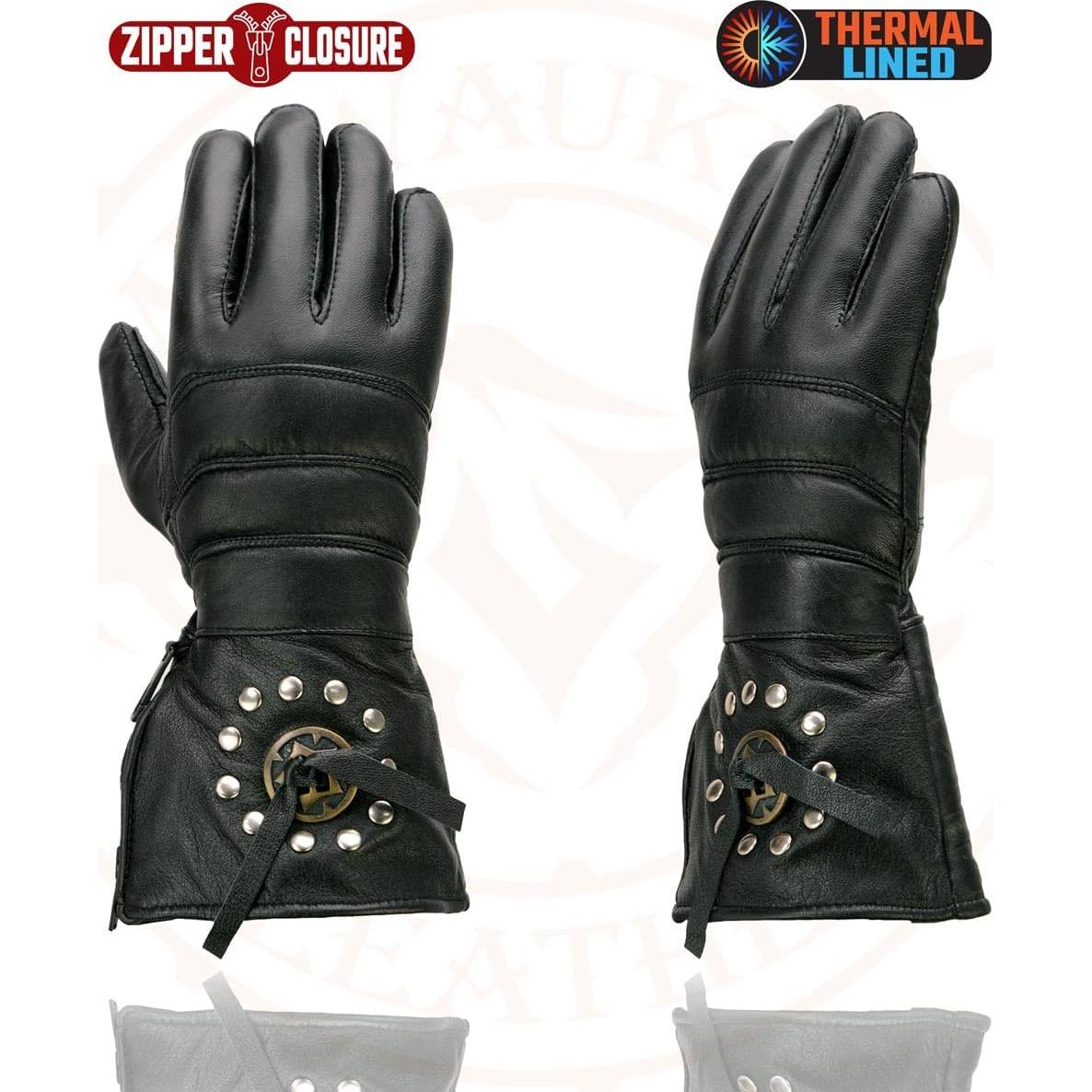 Guantes de Cuero Milwaukee Leather MG7505 para Hombre Negro