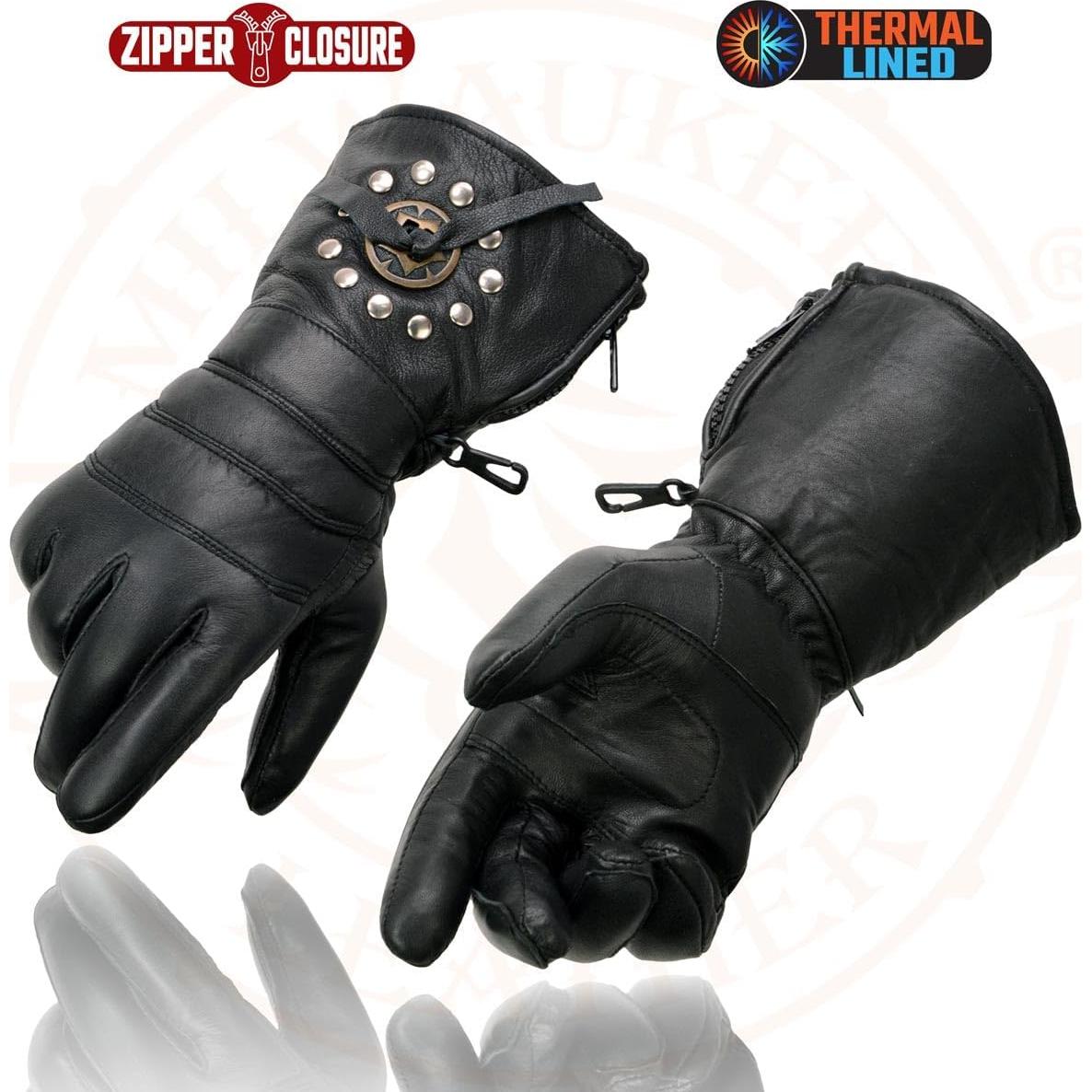 Guantes de Cuero Milwaukee Leather MG7505 para Hombre Negro