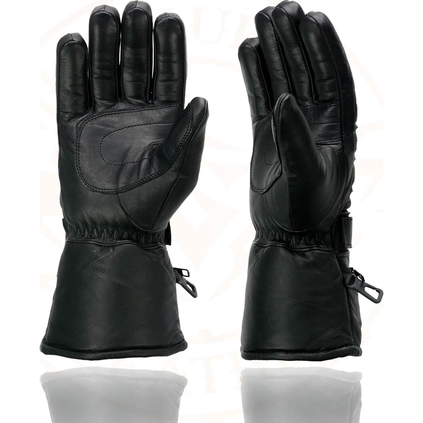 Guantes de cuero Milwaukee Leather MG7505 para moto 5X negro