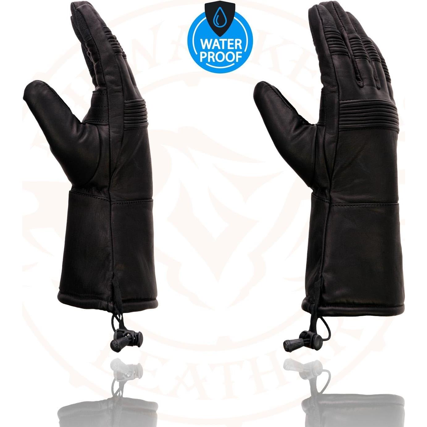 Guantes de cuero Milwaukee Leather MG7505 para moto 3X negro