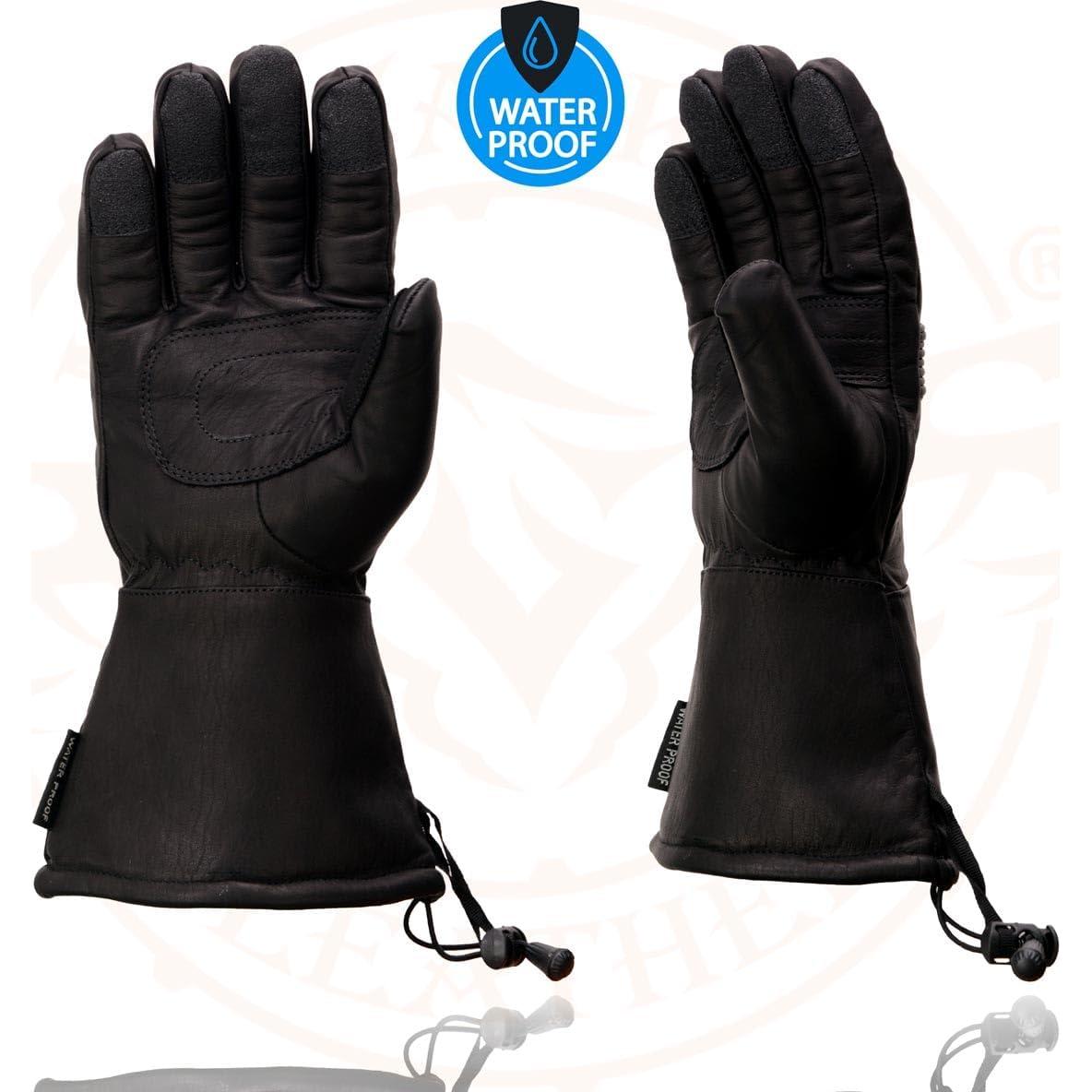 Guantes de cuero Milwaukee Leather MG7505 para moto 3X negro