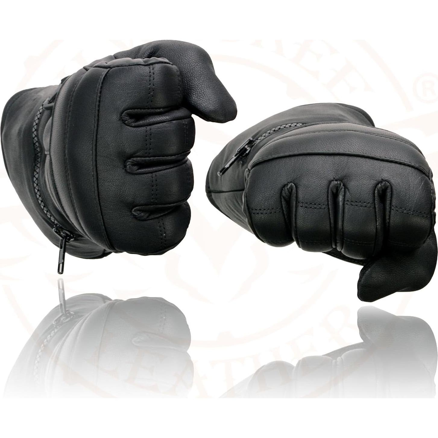Guantes de cuero Milwaukee Leather MG7505 para hombres negros