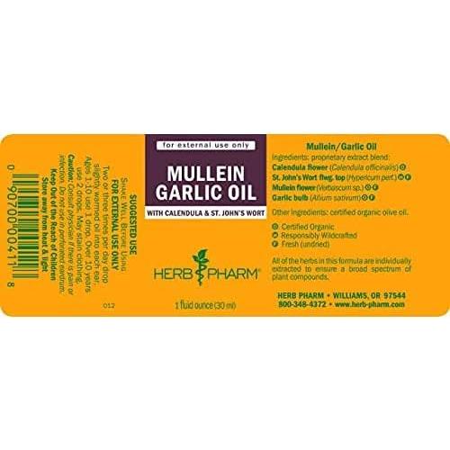 Aceite Herbal de Mullein y Ajo Herb Pharm 28.35g Orgánico