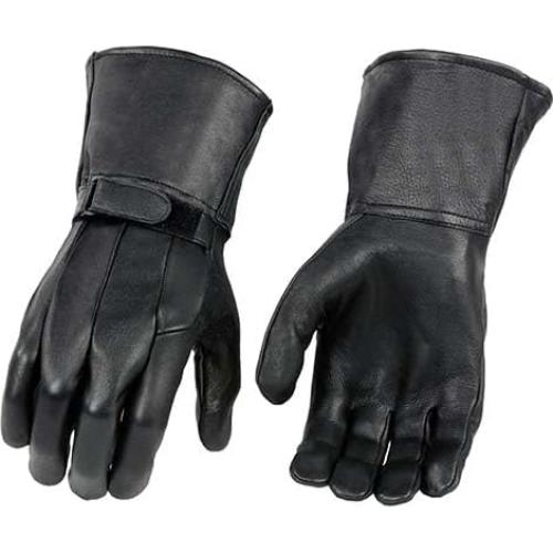 Guantes de cuero Milwaukee Leather MG7505 para moto en negro