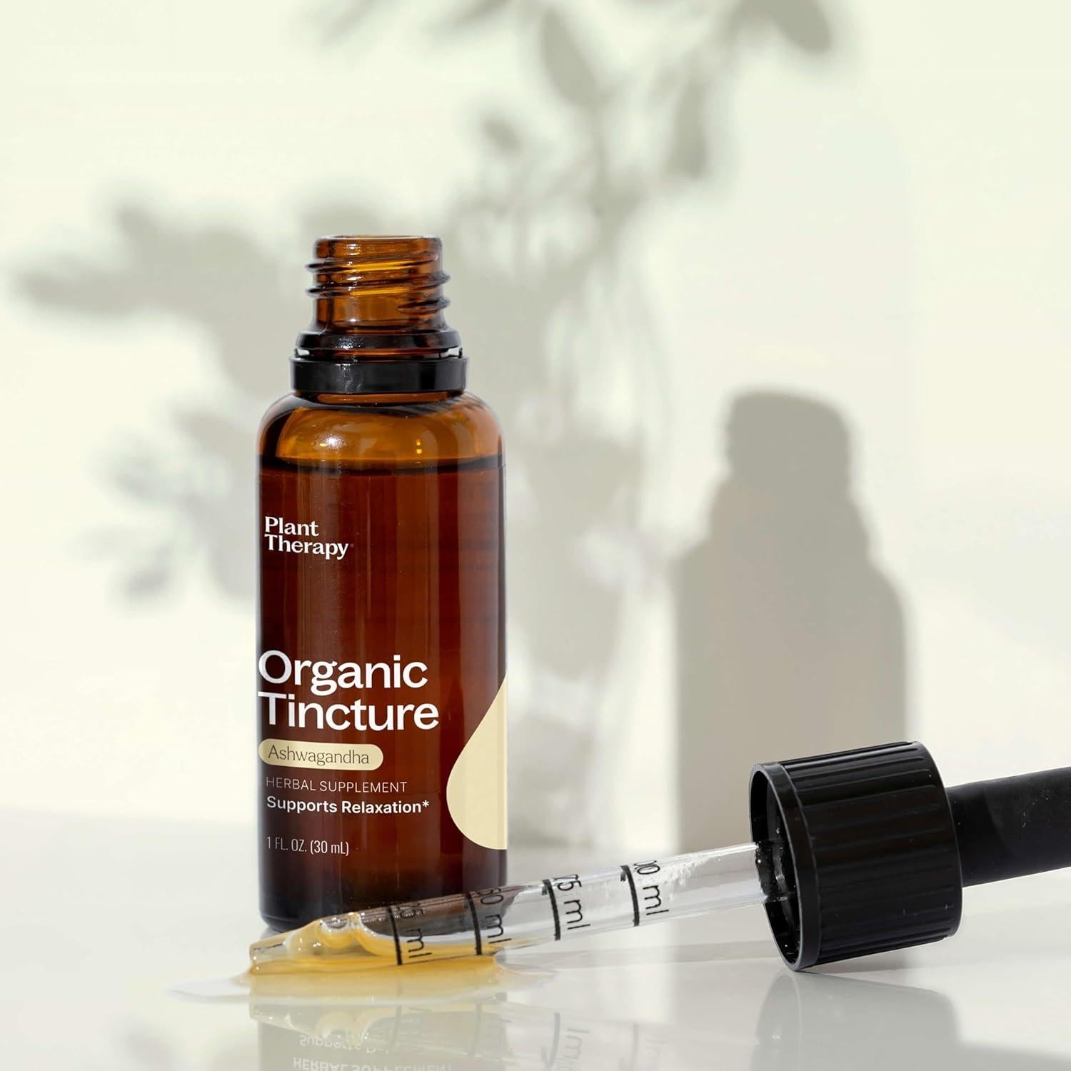 Tintura de Ashwagandha Orgánica Plant Therapy 30 mL - Relajación