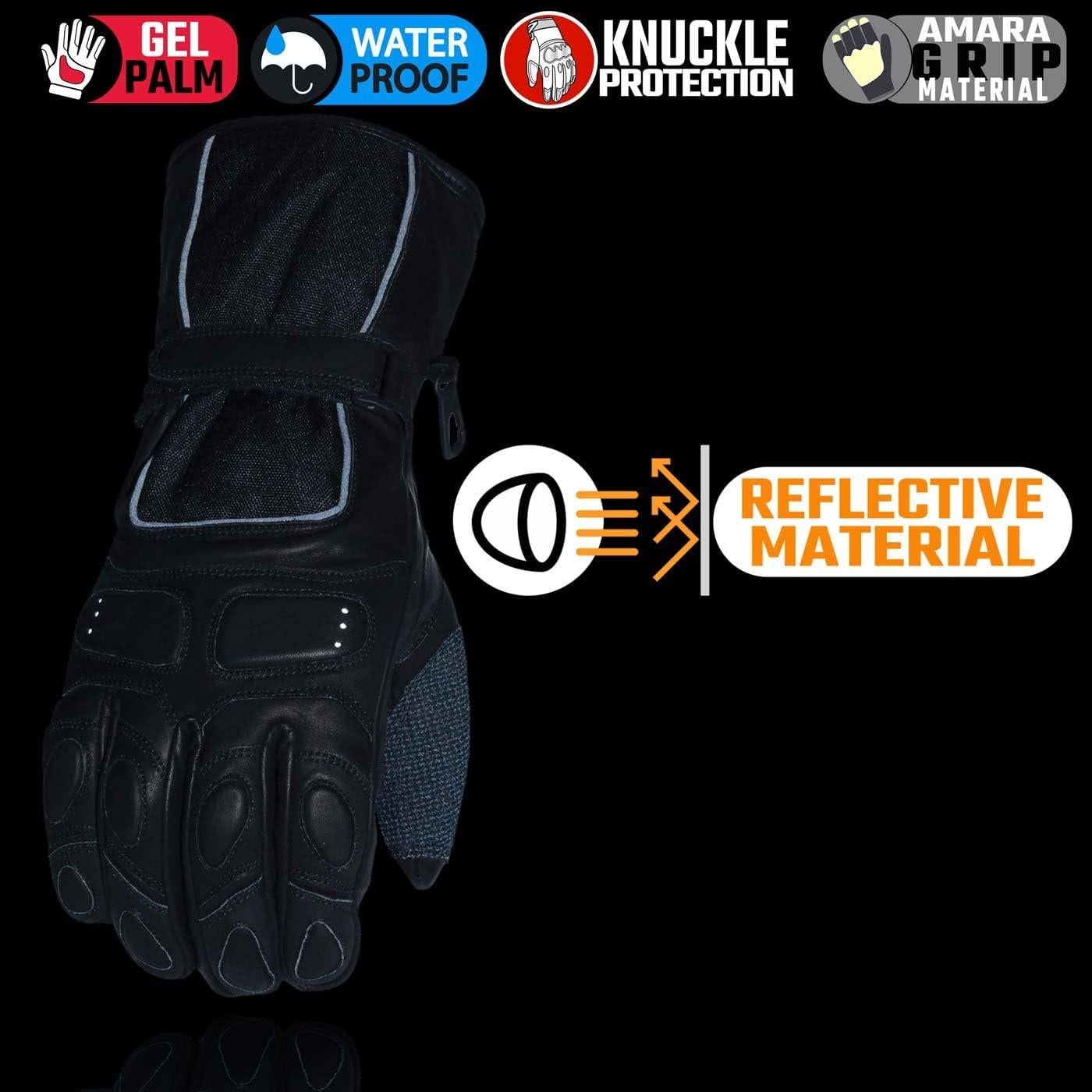 Guantes de Cuero Milwaukee Leather MG7505 para Hombre Negro