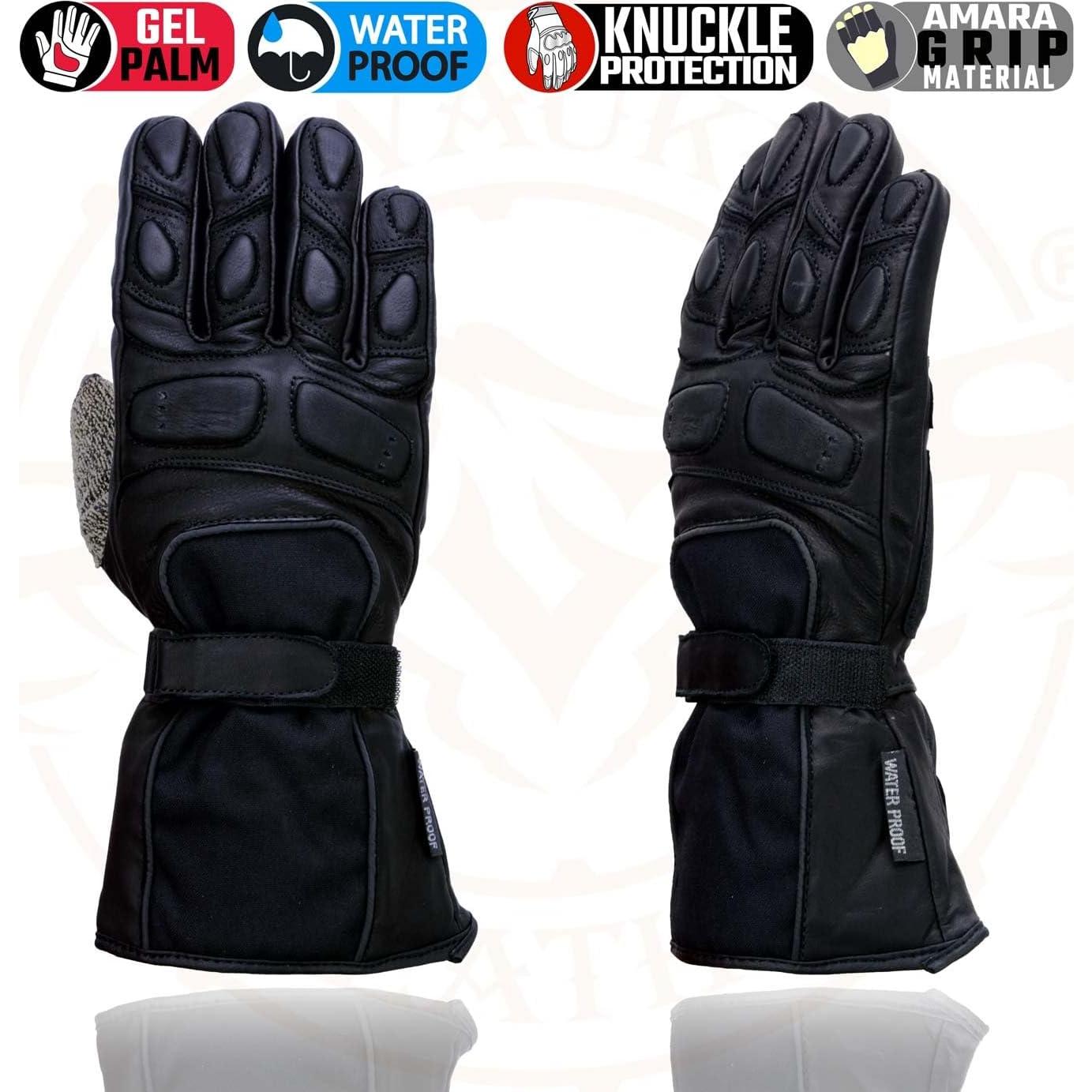 Guantes de Cuero Milwaukee Leather MG7505 para Hombre Negro