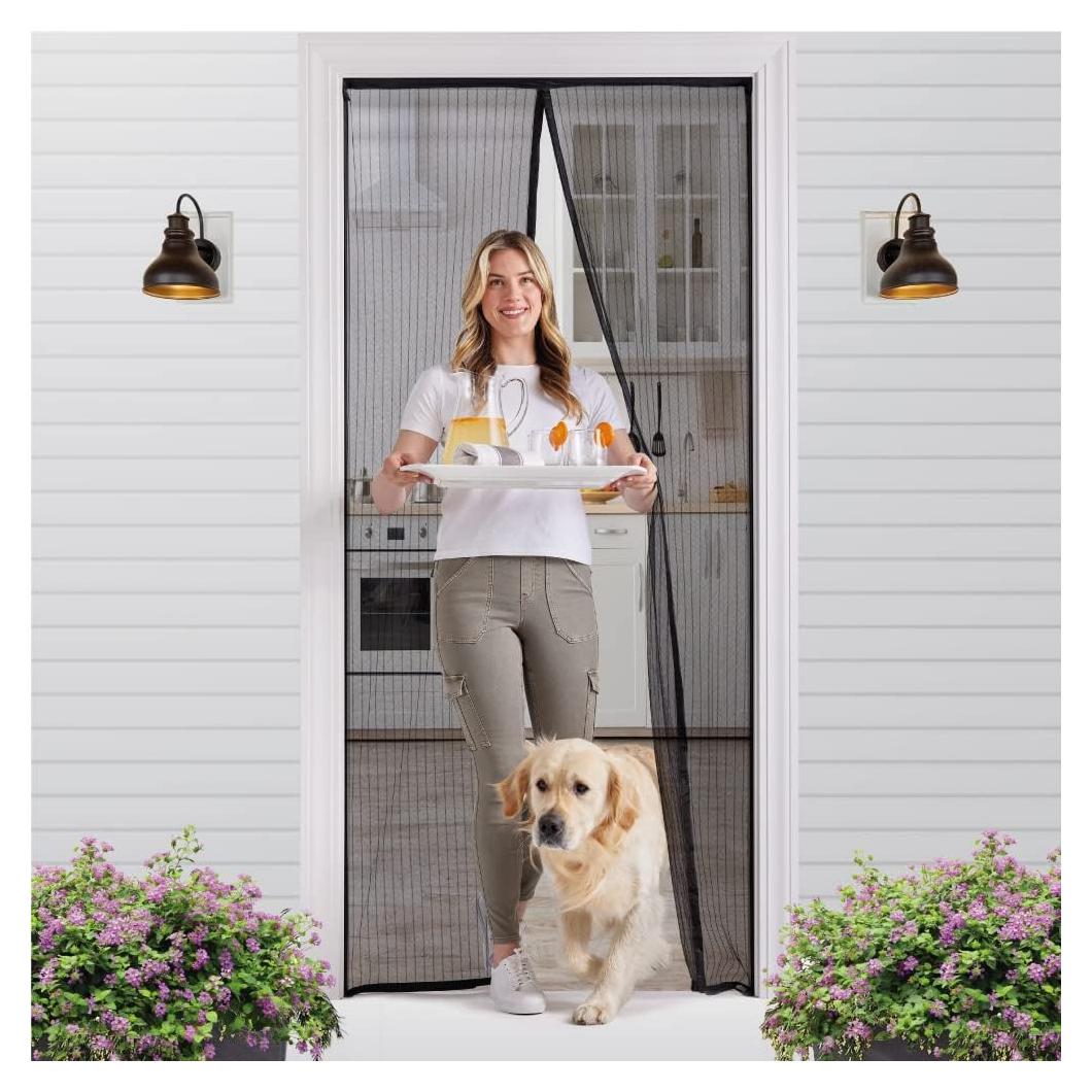 Puerta de Pantalla Magnética GORILLA GRIP 96x208 cm Negro