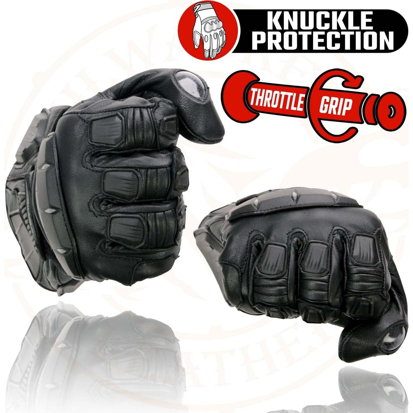 Guantes de Cuero Milwaukee Leather MG7505 para Hombre - Negro