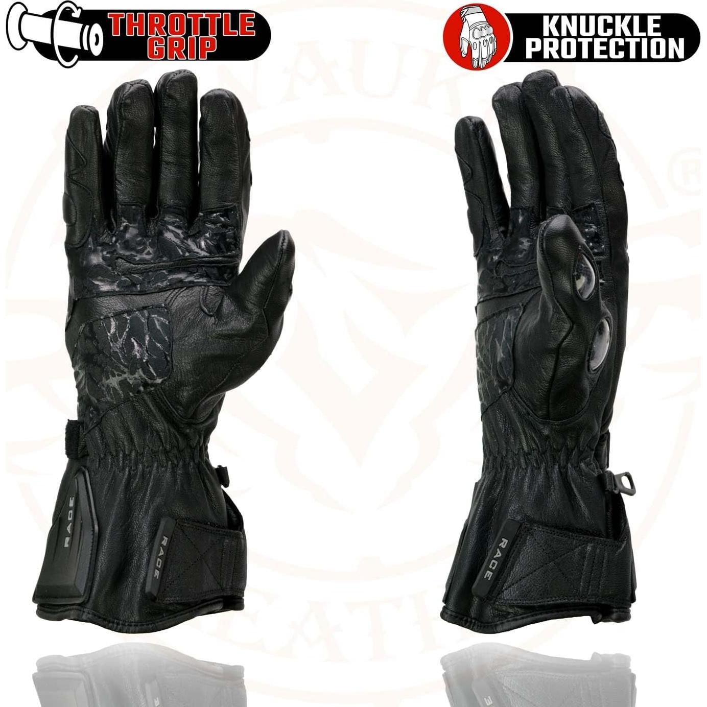 Guantes de Cuero Milwaukee Leather MG7505 para Hombre - Negro