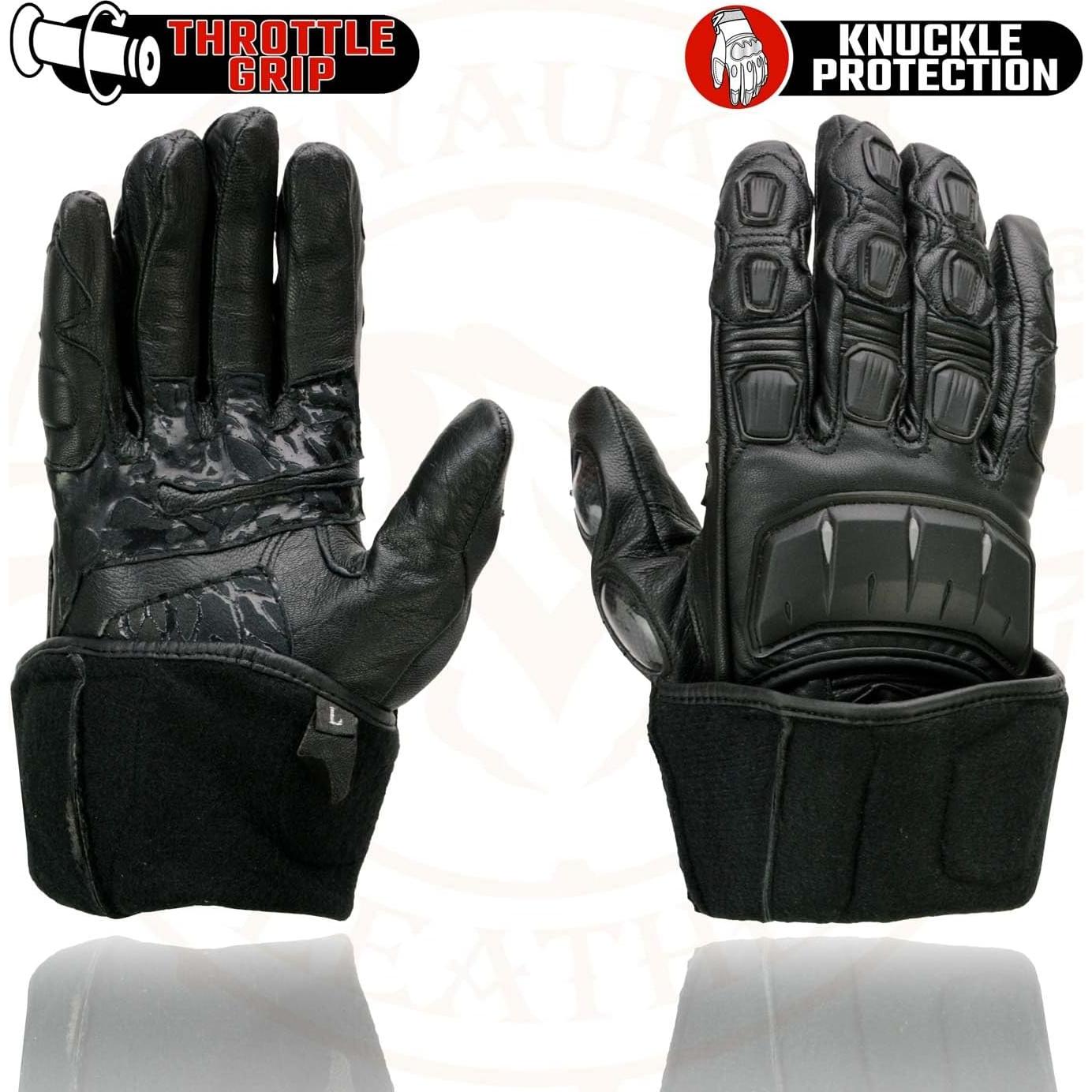 Guantes de Cuero Milwaukee Leather MG7505 para Hombre - Negro