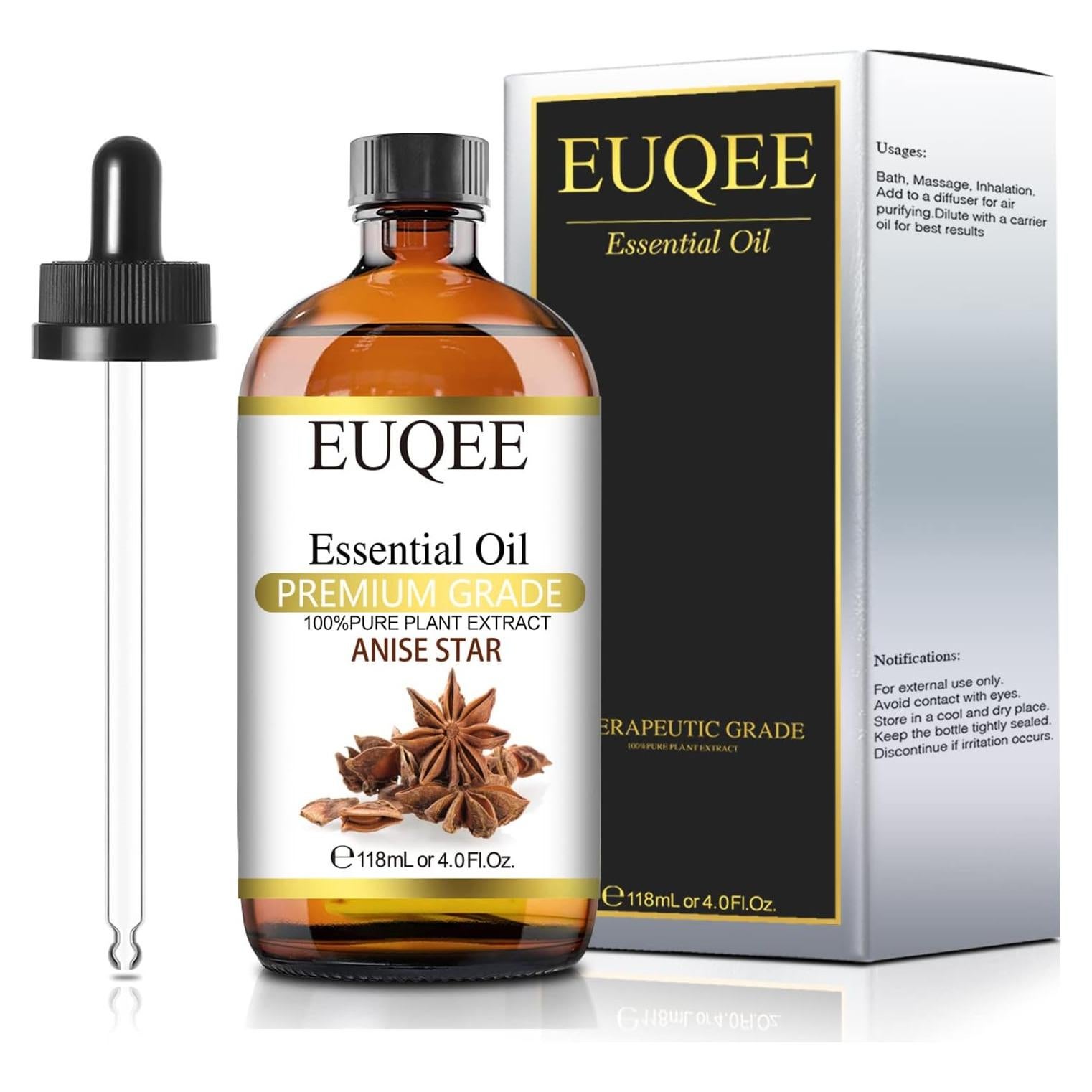 Aceite Esencial de Estrella de Anís 118ml EUQEE - Fragancia Pura