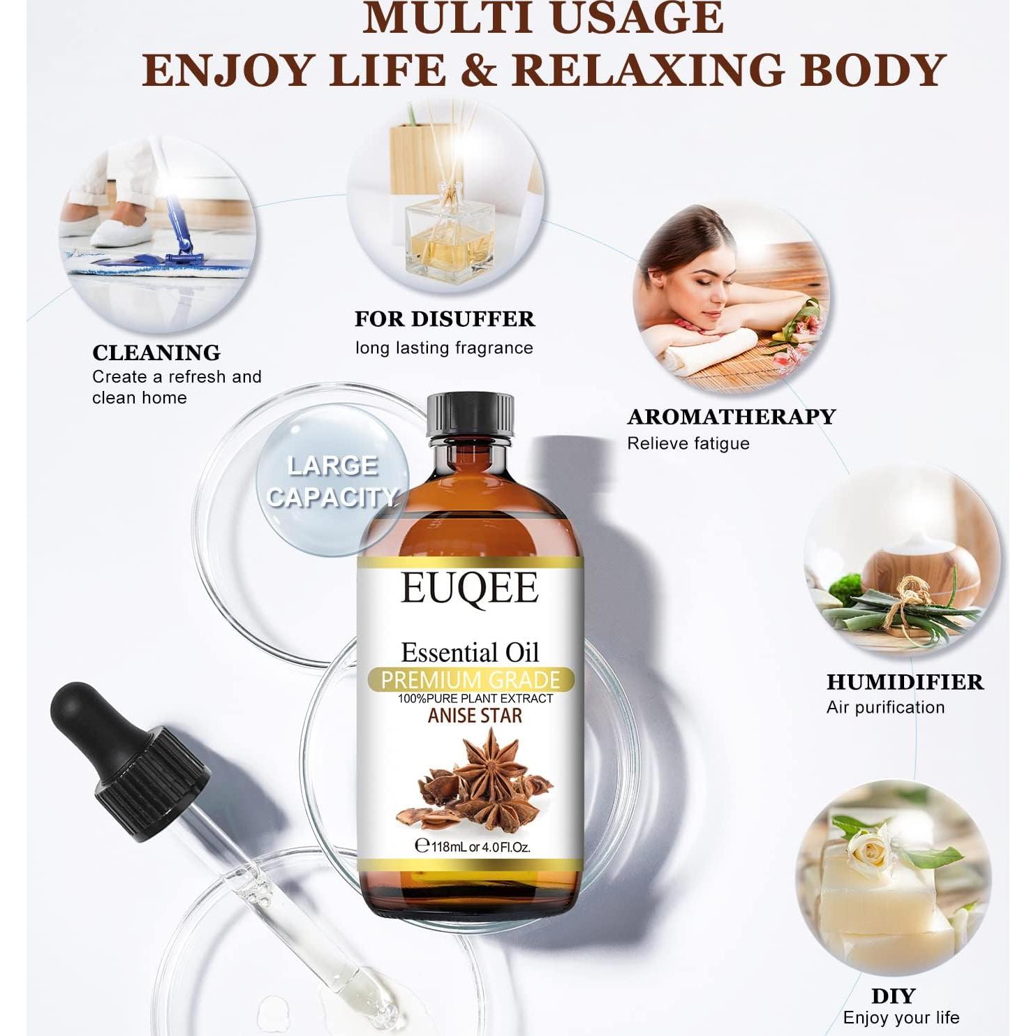 Aceite Esencial de Estrella de Anís 118ml EUQEE - Fragancia Pura