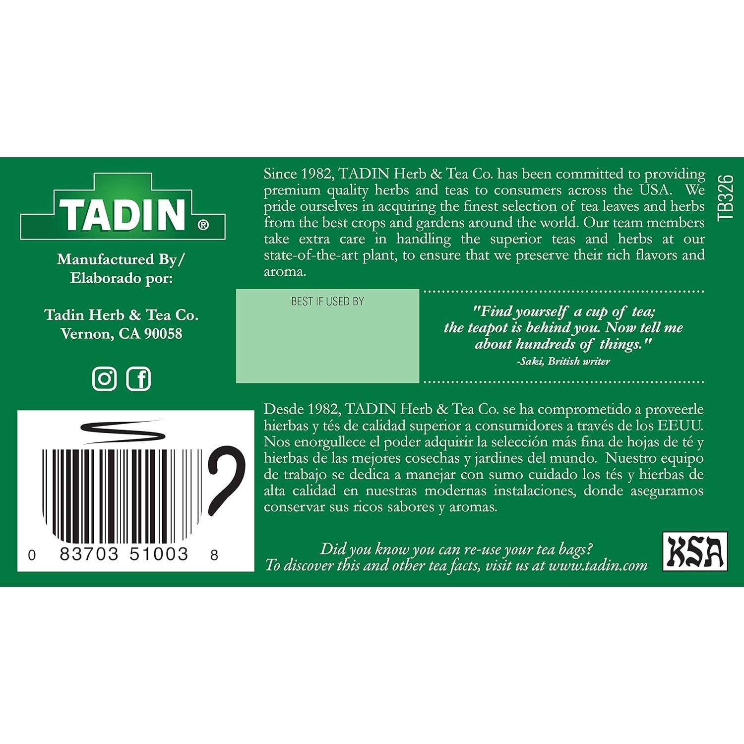 Té de Boldo Herbal Tadin, Sin Cafeína, 144 Cuentos