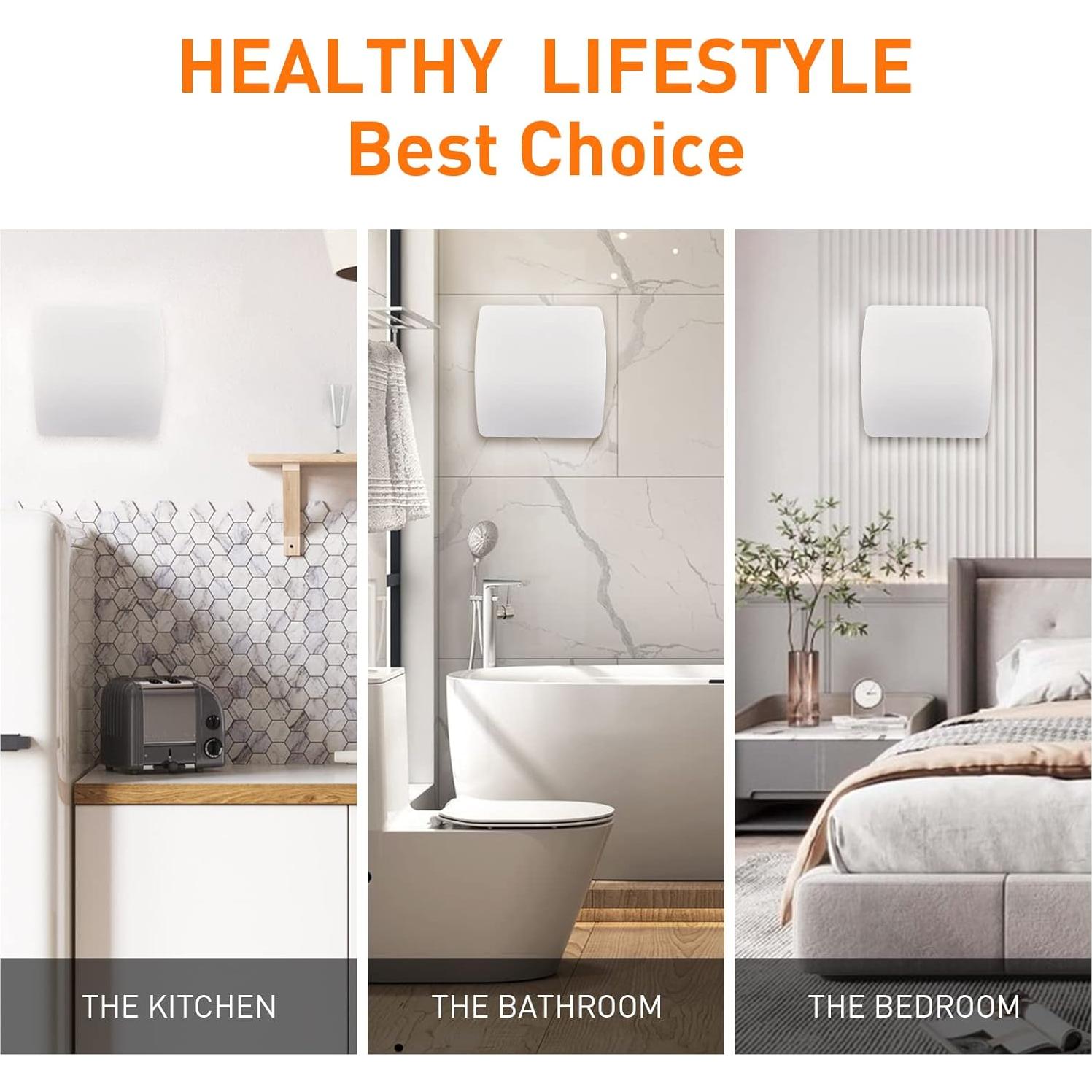 Ventilador Extractor de Baño Hehou 4" Silencioso 80 CFM