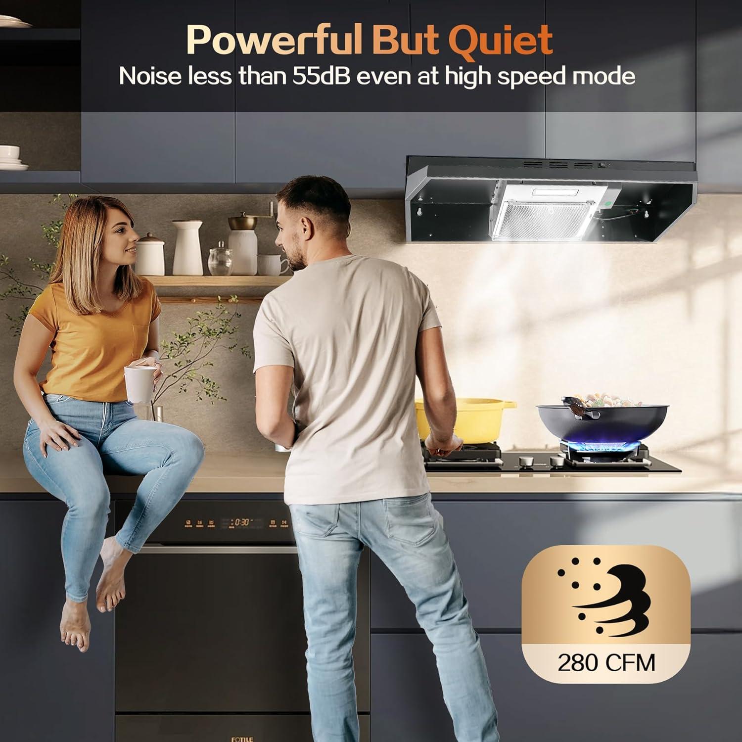 Campana de Cocina Zomagas 61 cm Negra 280 CFM 2 Velocidades