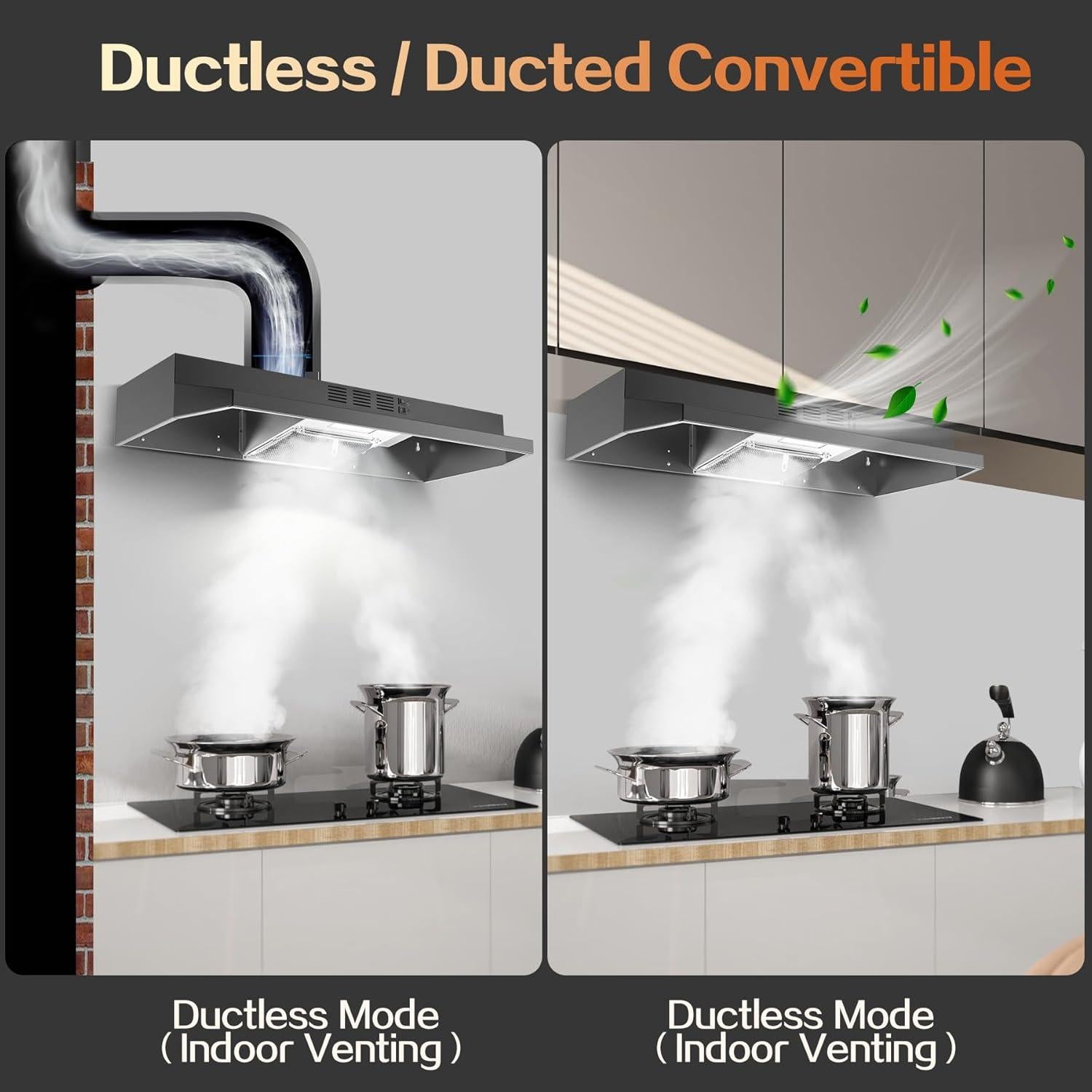 Campana de Cocina Zomagas 61 cm Negra 280 CFM 2 Velocidades