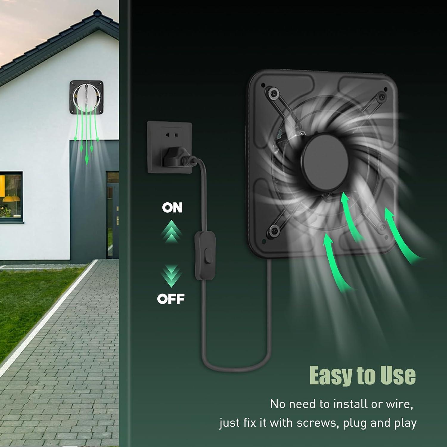 Ventilador de Escape FAREAST 6" 720 m³/h para Cocina y Garaje