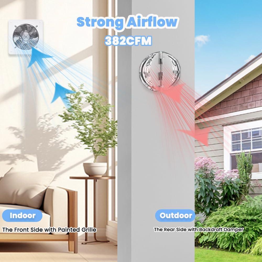 Ventilador de Escape RLOZUI 15 cm 382 CFM 40W Blanco