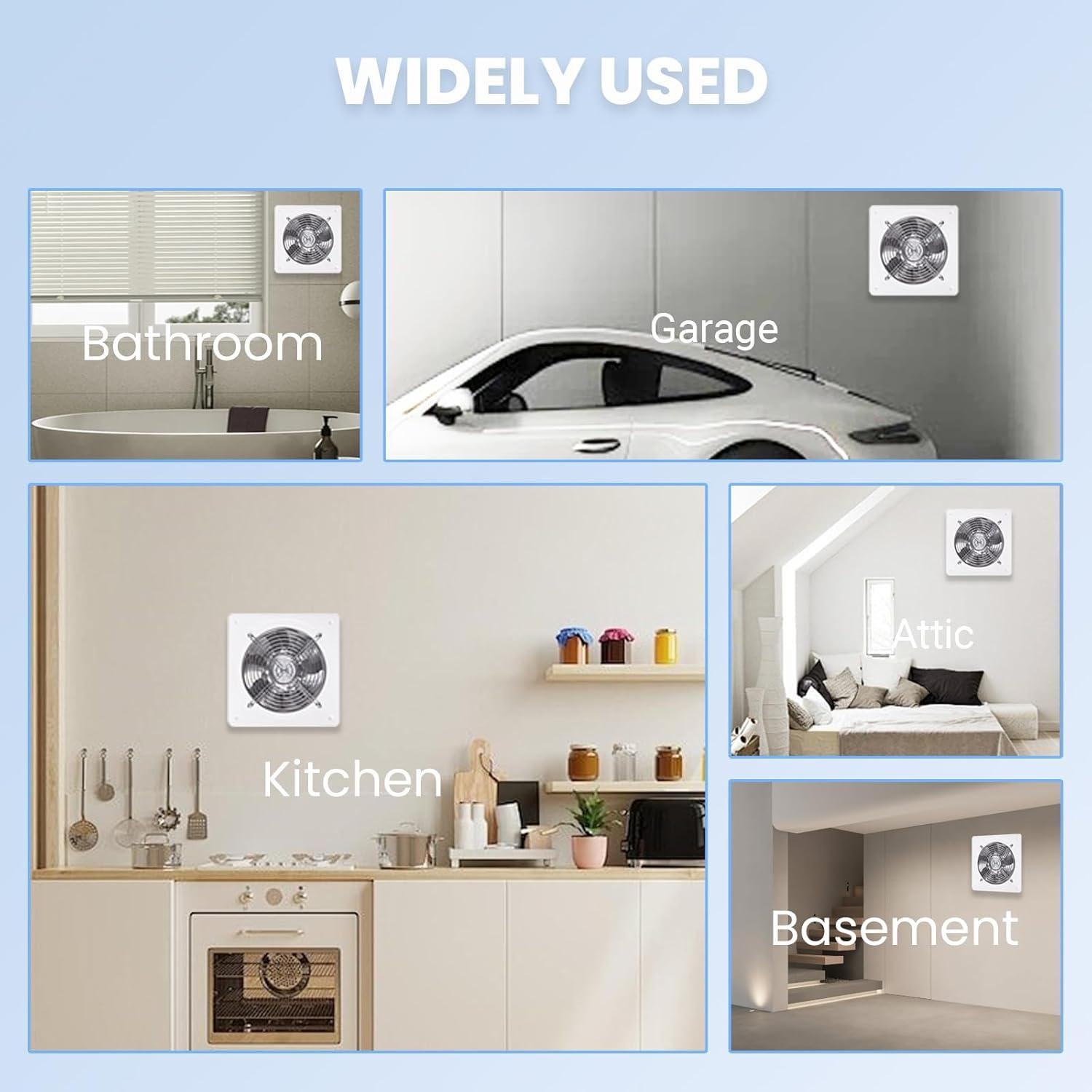 Ventilador de Escape RLOZUI 15 cm 382 CFM 40W Blanco